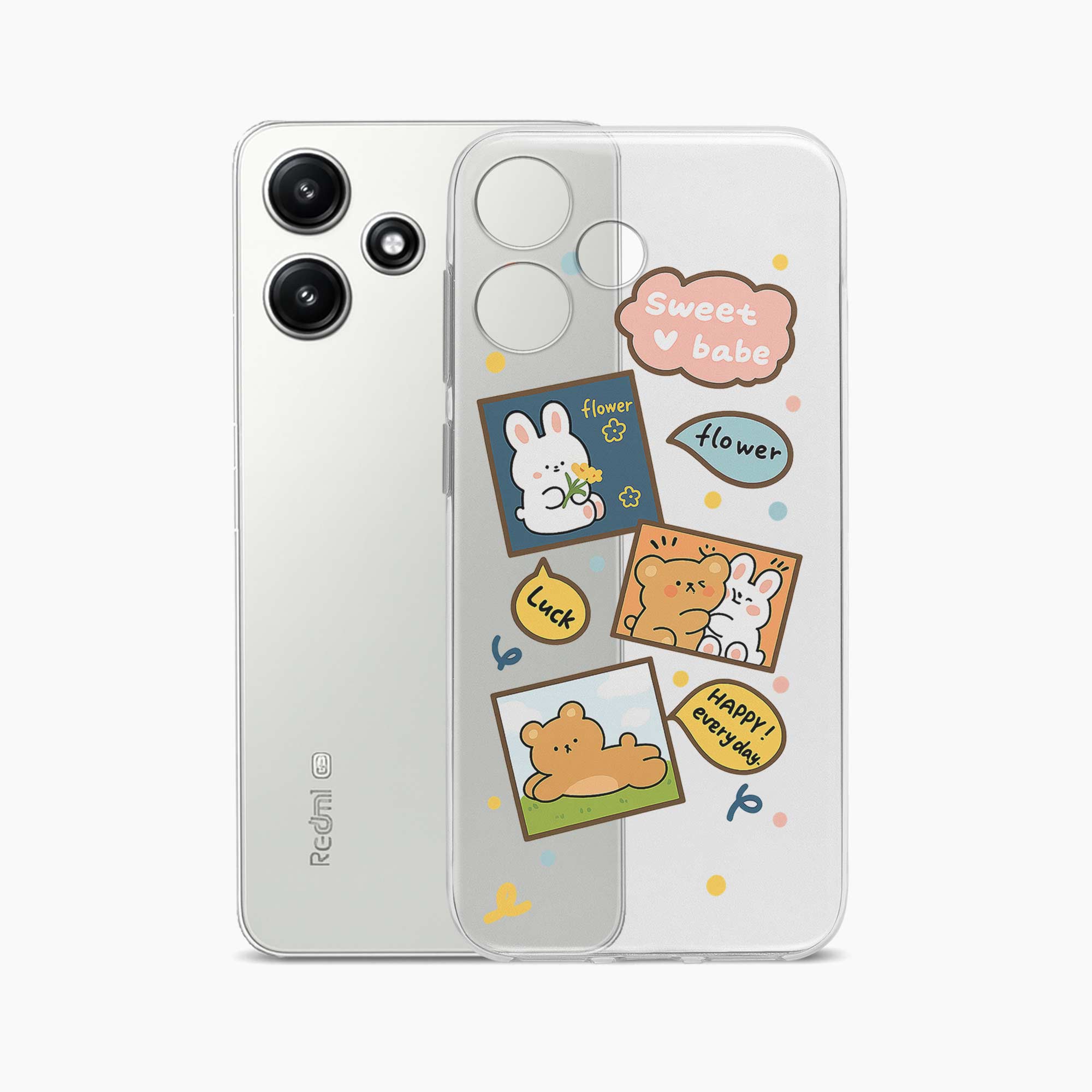 Cute Teddy Redmi 12 5G Silicone Back Cover