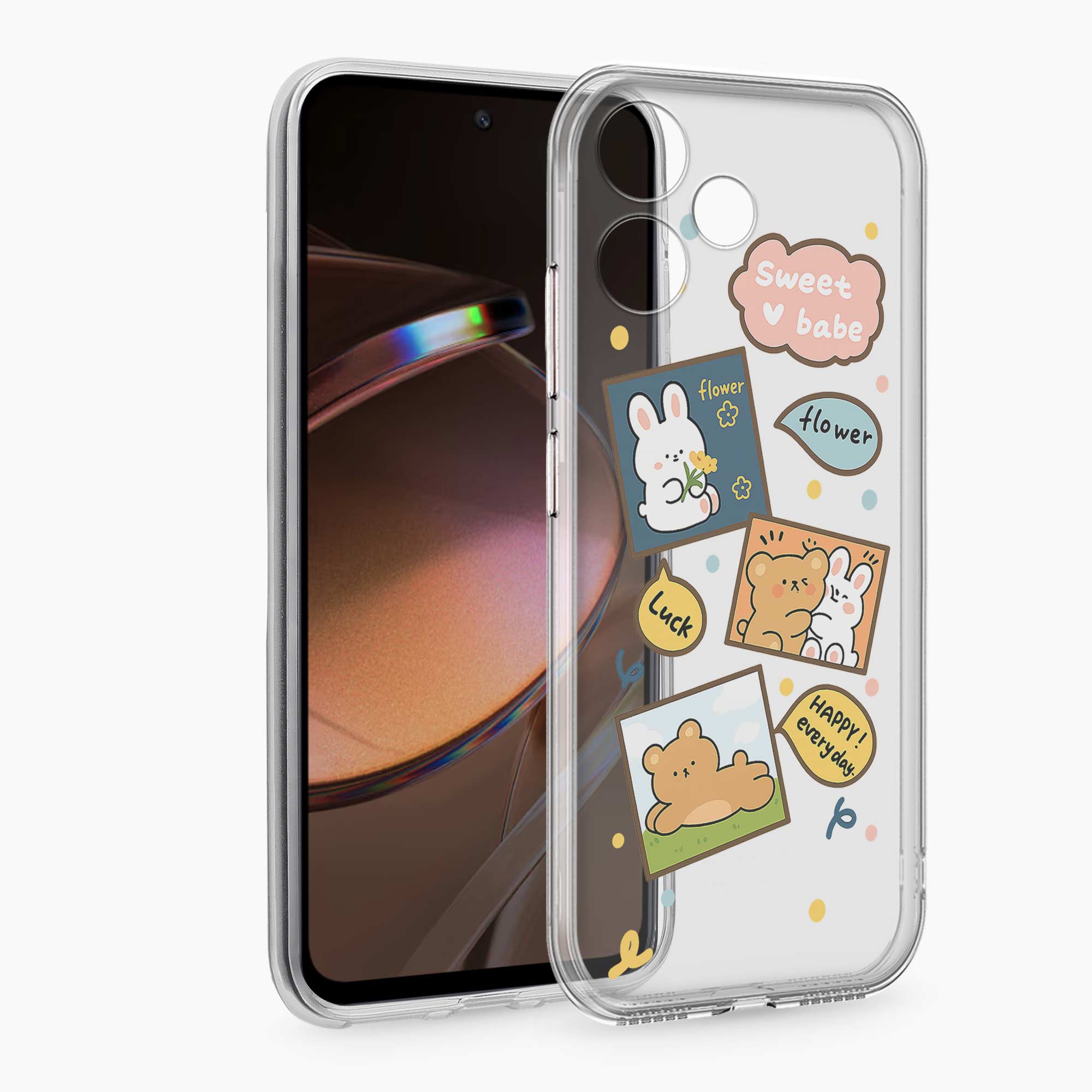 Cute Teddy Redmi 12 5G Silicone Back Cover