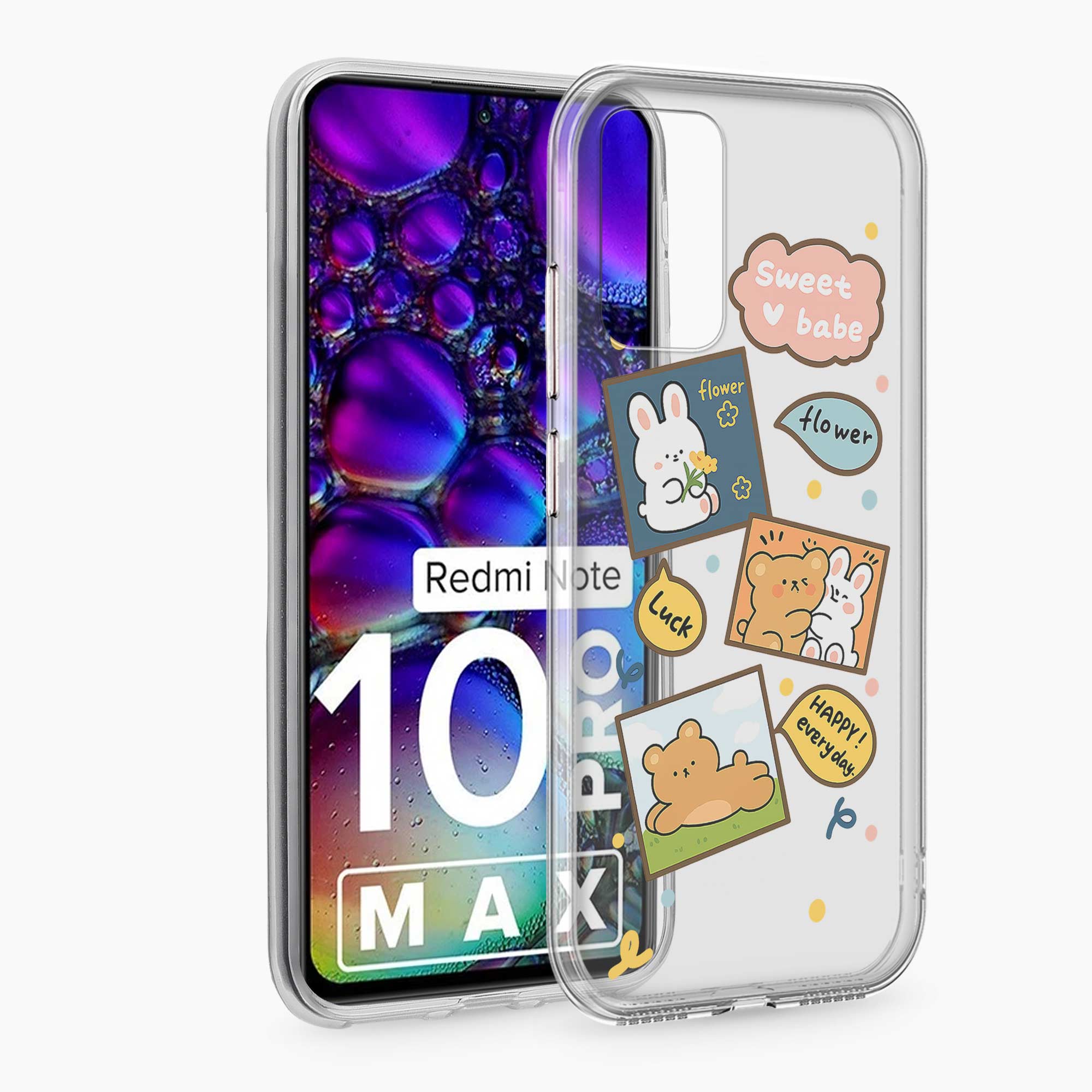 Cute Teddy Redmi Note 10 Pro Max Silicone Back Cover