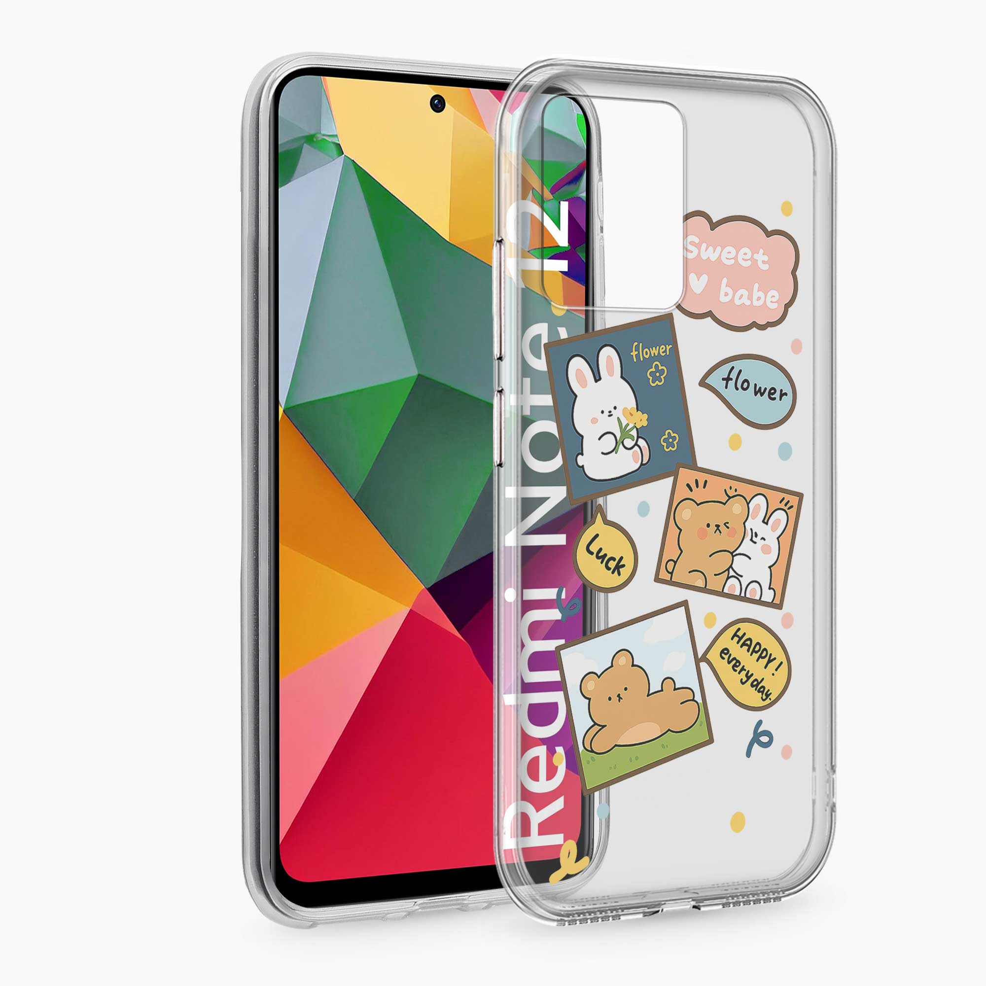 Cute Teddy Redmi Note 12 4G Silicone Back Cover