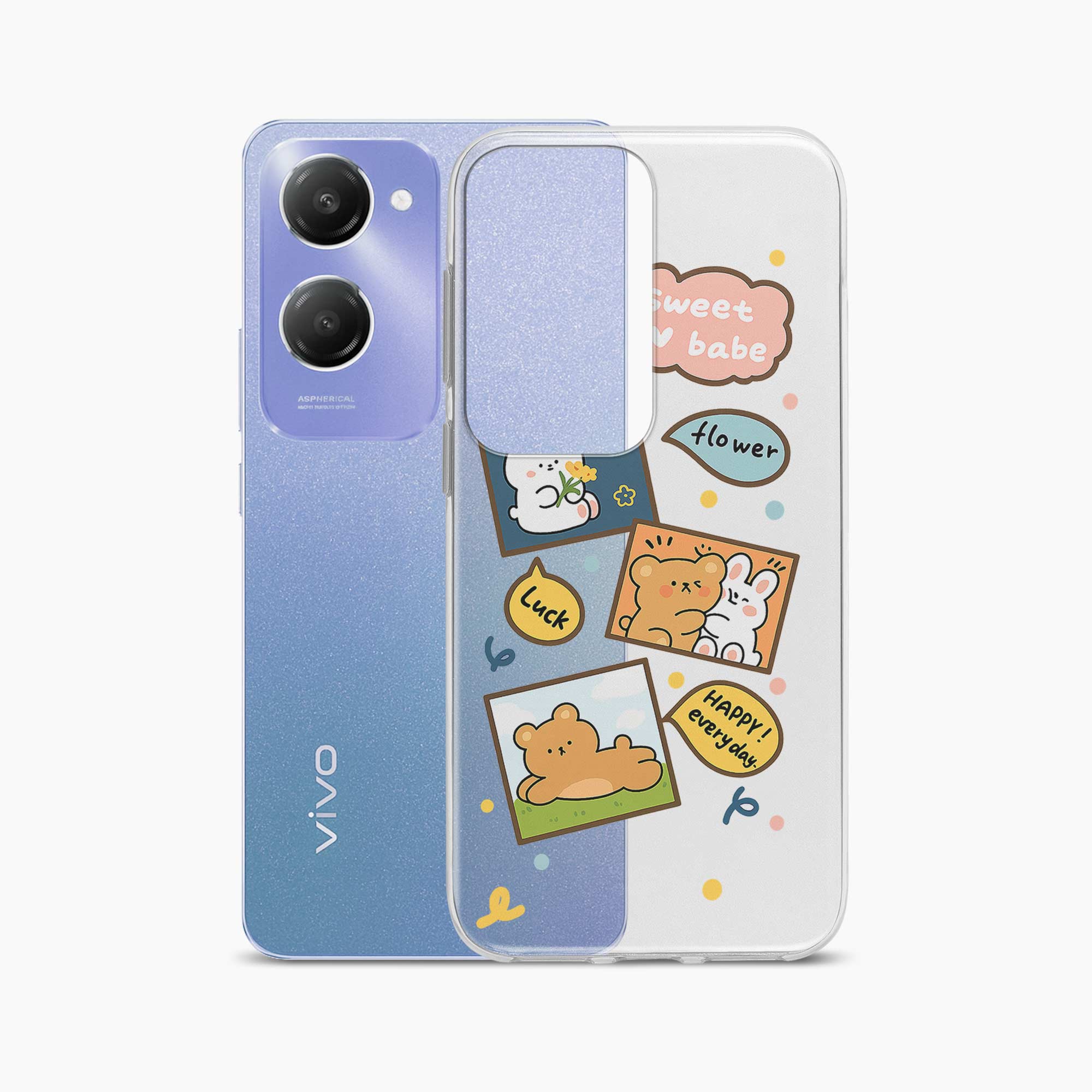 Cute Teddy Vivo Y28s 5G Silicone Back Cover