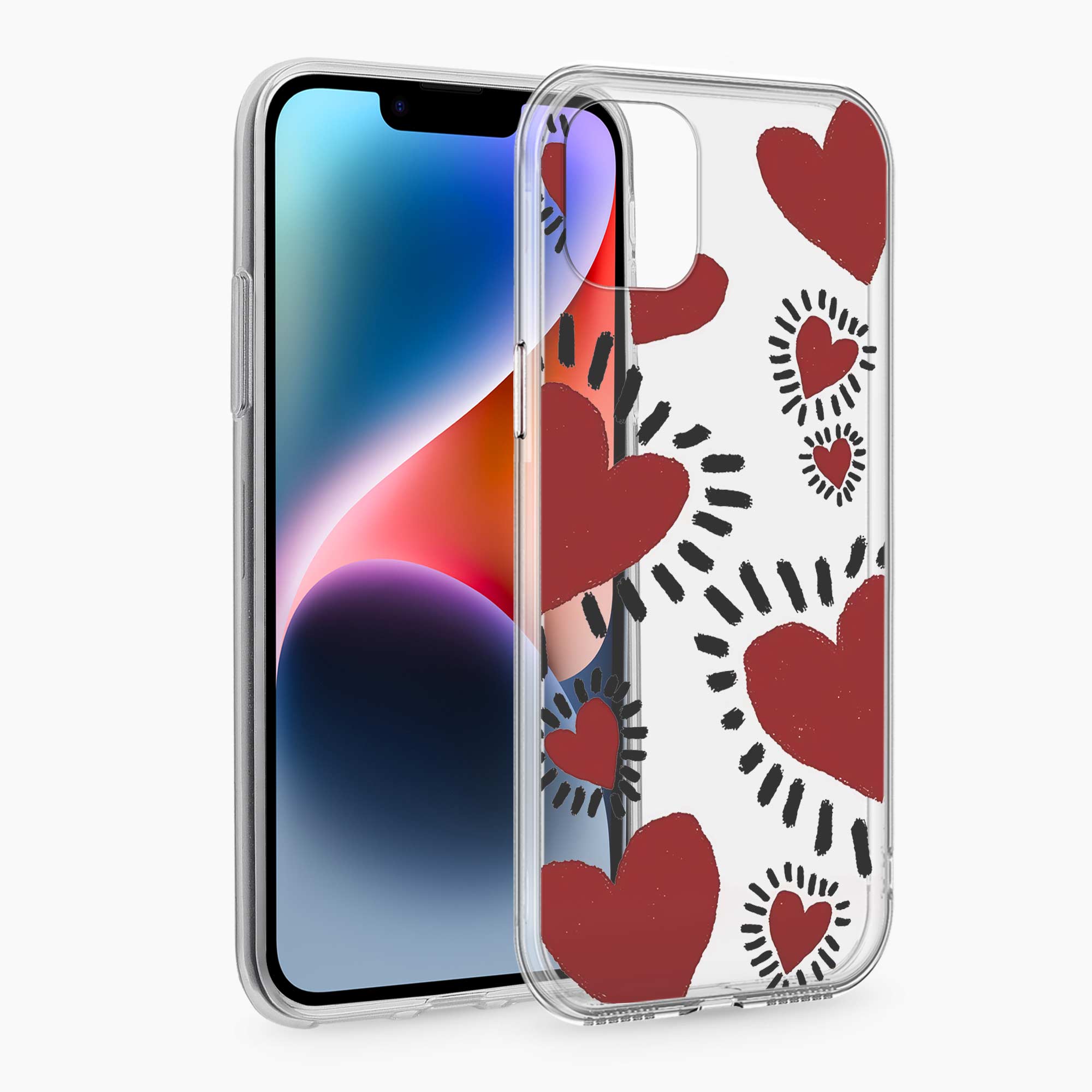 Dark Hearts iPhone 13 Silicone Back Cover