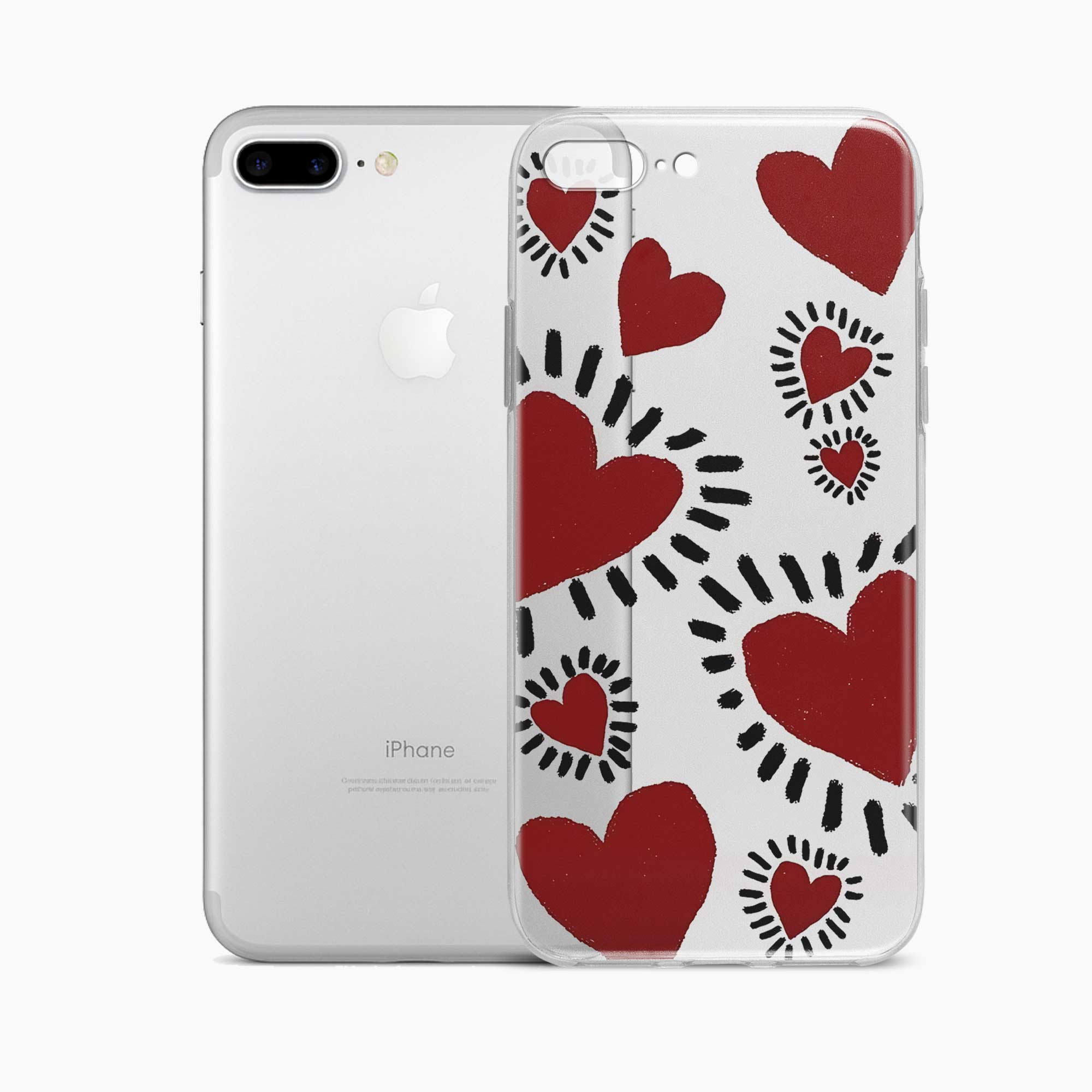 Dark Hearts iPhone 7 Plus Silicone Back Cover