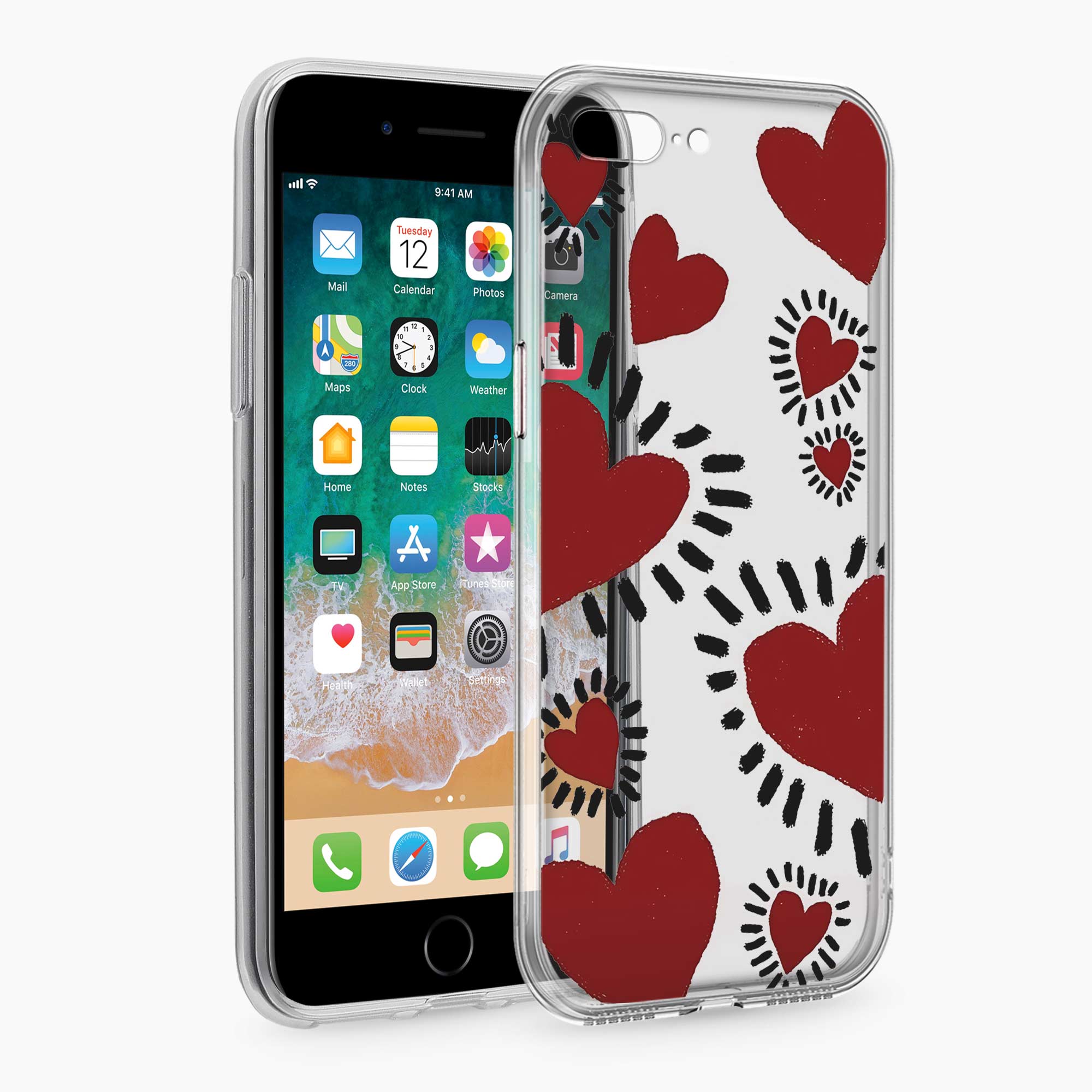 Dark Hearts iPhone 7 Plus Silicone Back Cover