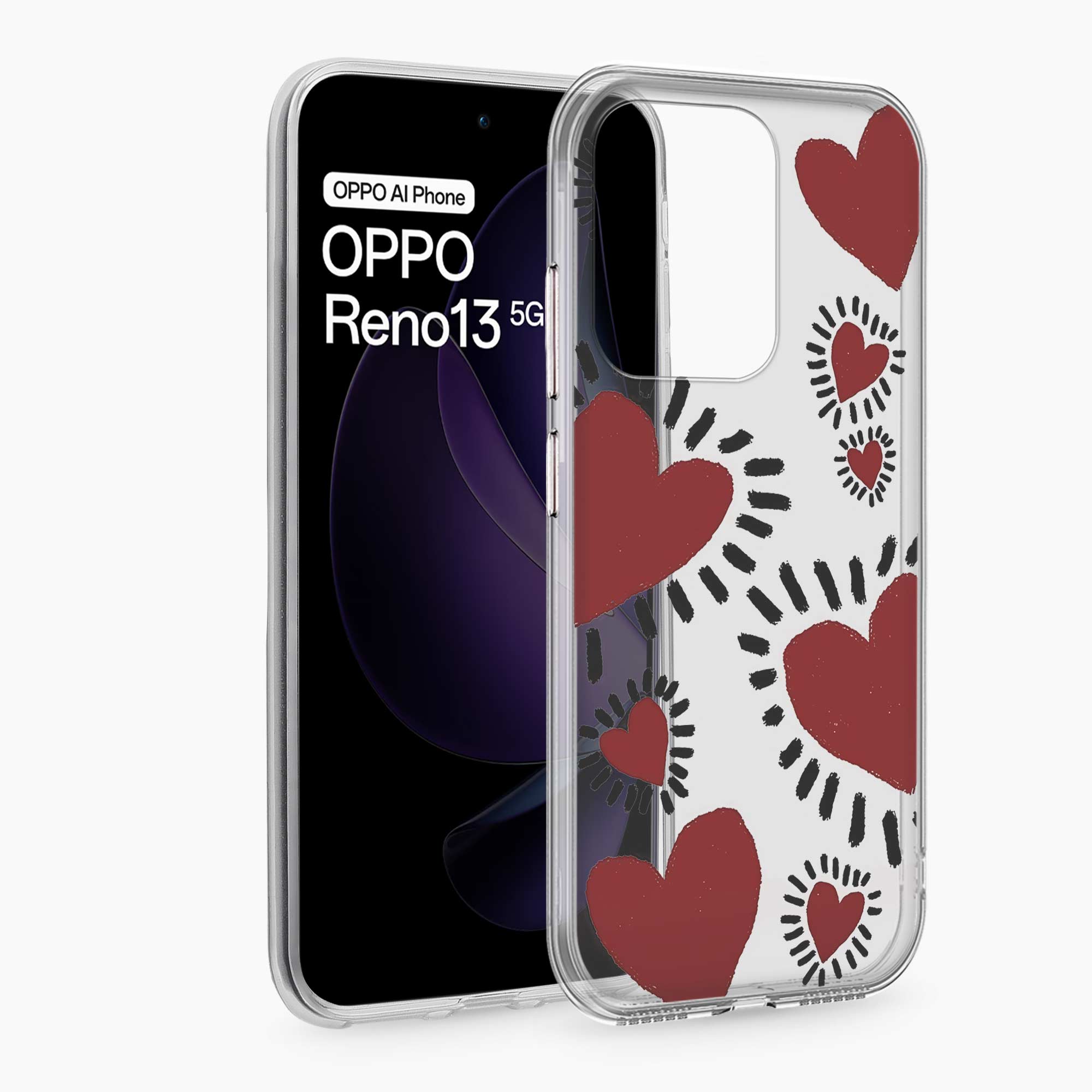 Dark Hearts Oppo Reno 13 5G Silicone Back Cover