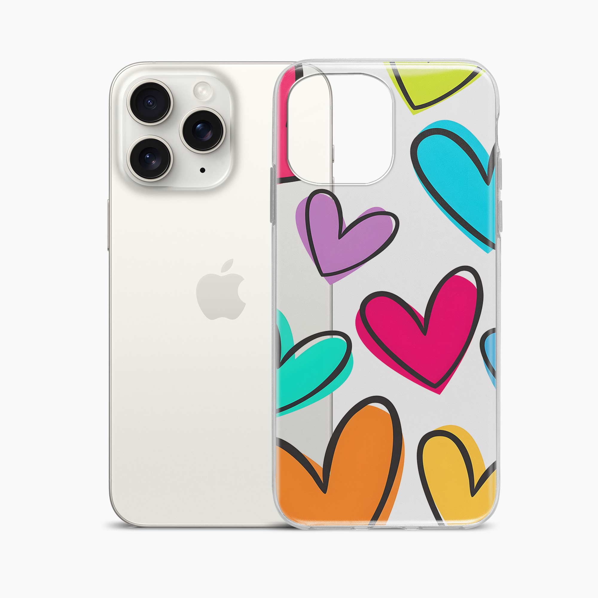 Multicolor Hearts iPhone 11 Pro Silicone Back Cover
