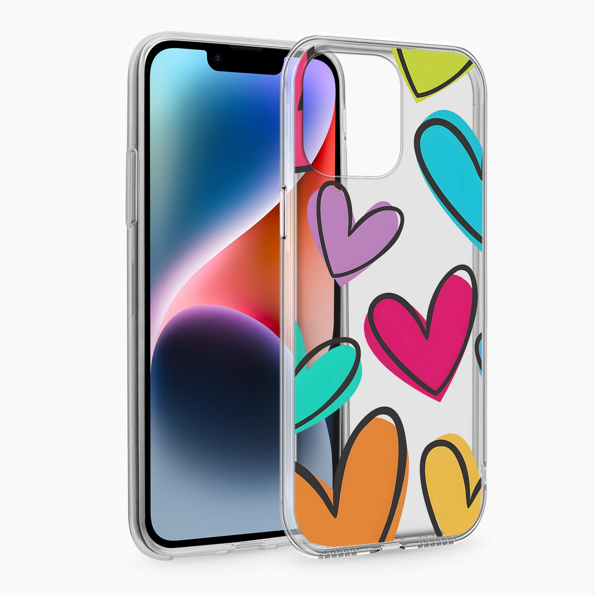 Multicolor Hearts iPhone 11 Pro Silicone Back Cover