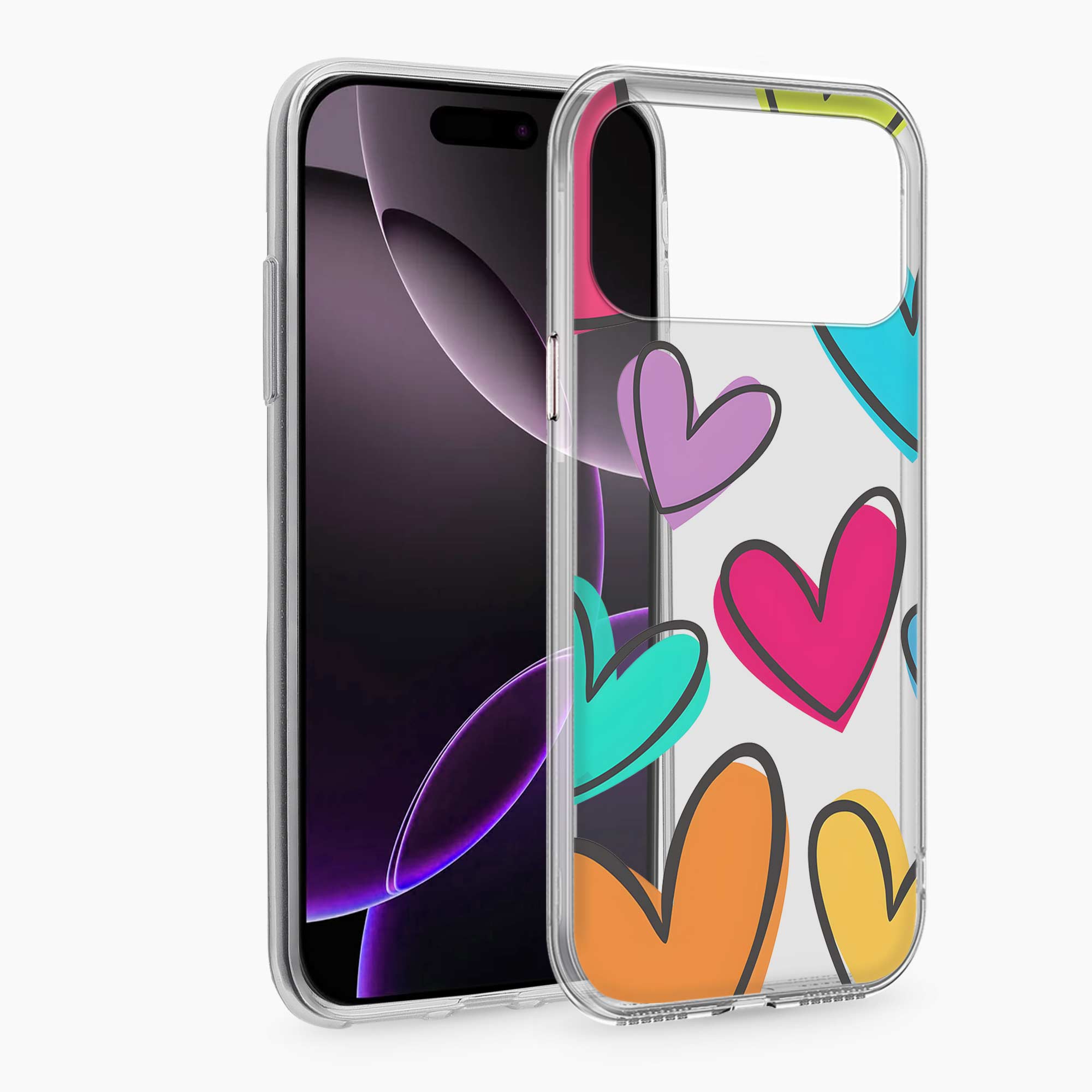 Multicolor Hearts iPhone 17 Pro Max Silicone Back Cover