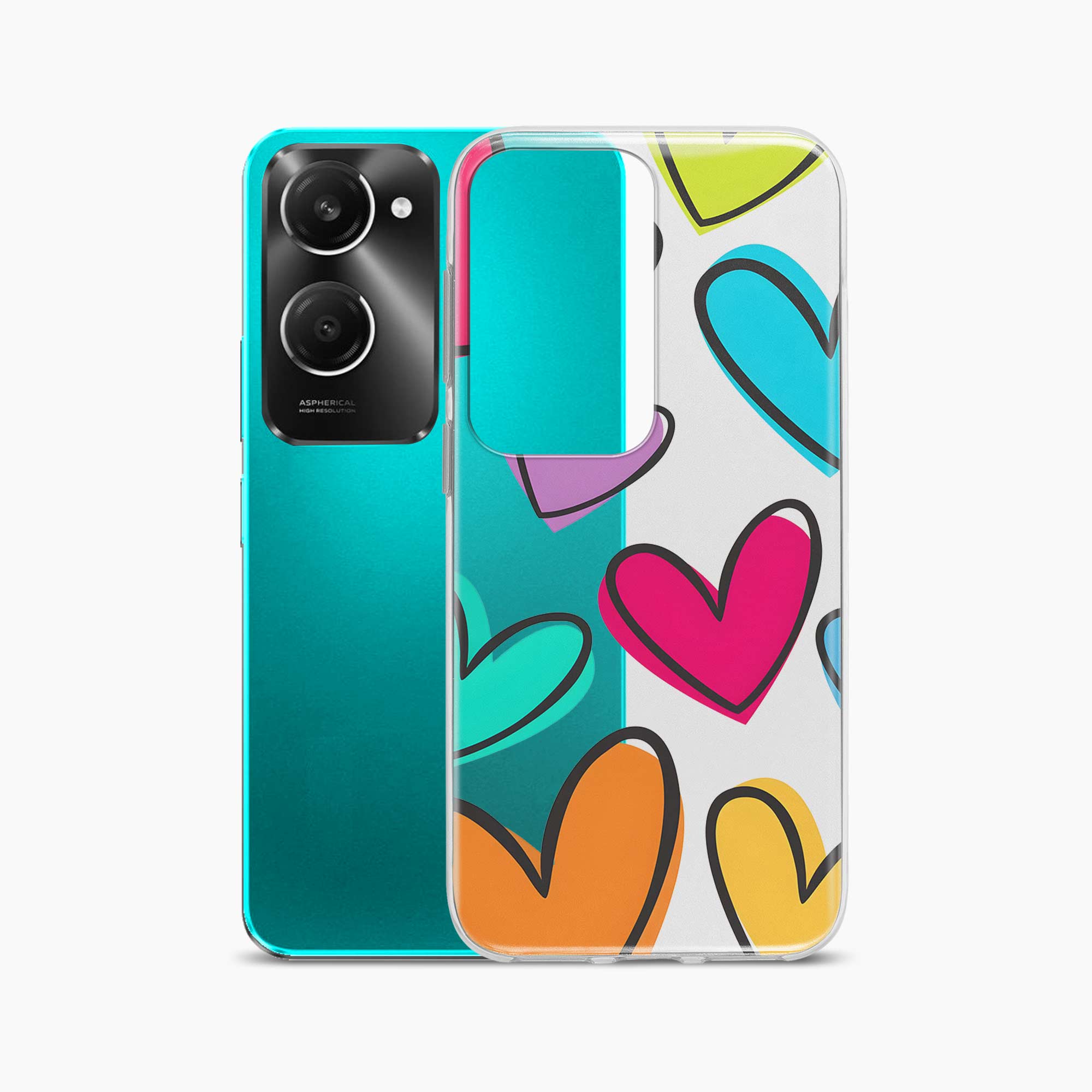 Multicolor Hearts Iqoo Z9 Lite 5G Silicone Back Cover
