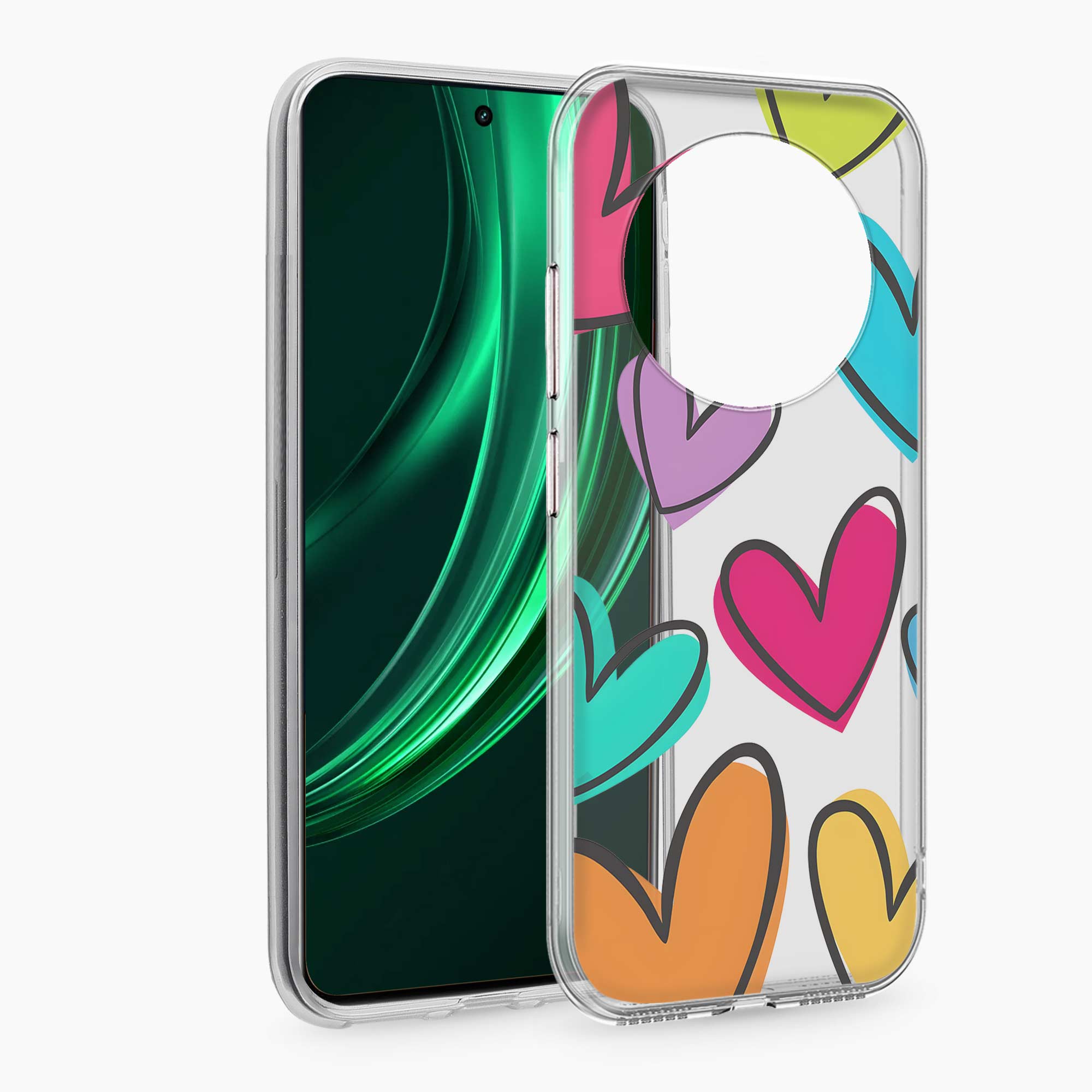 Multicolor Hearts Realme 13 Plus 5G Silicone Back Cover