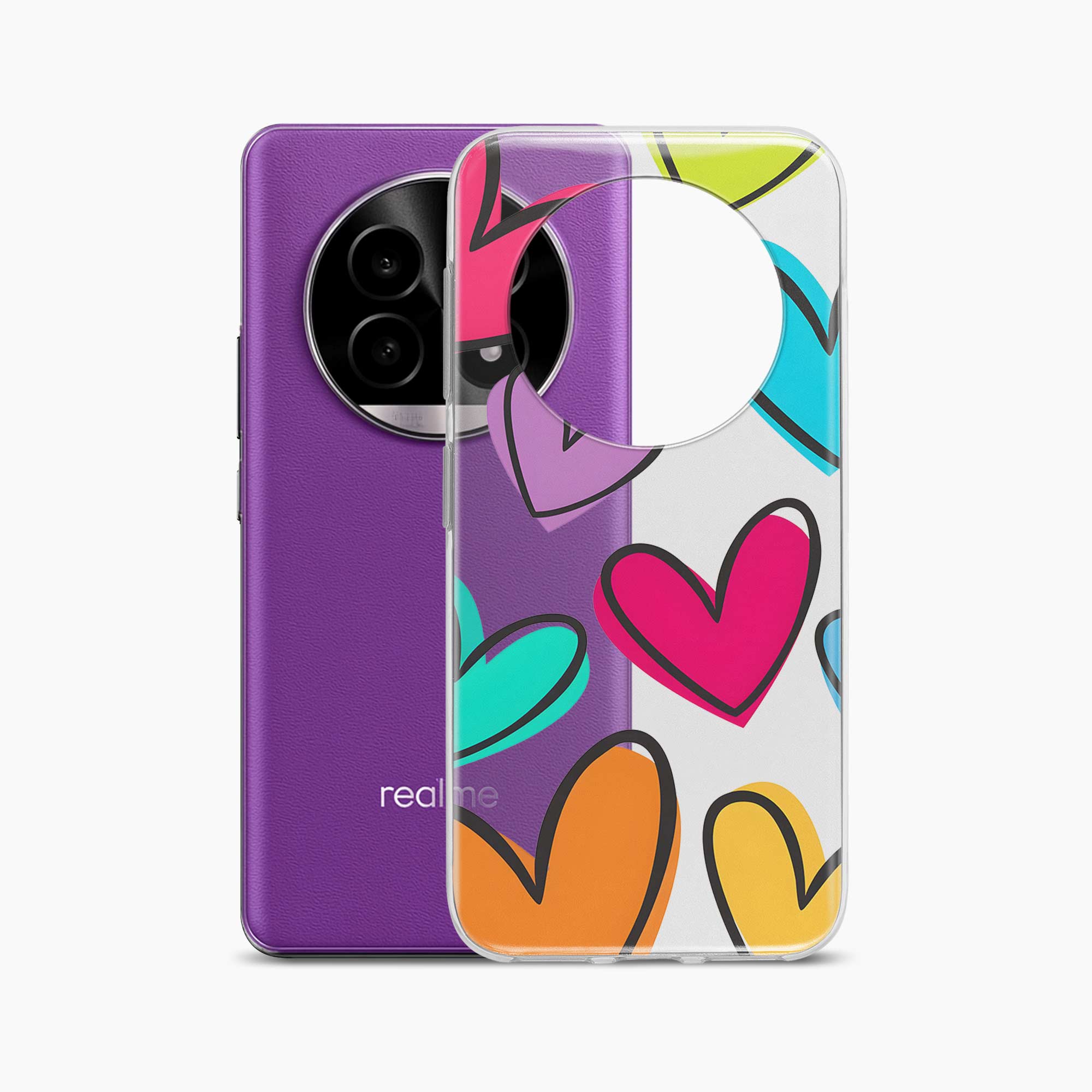 Multicolor Hearts Realme 13 Pro 5G Silicone Back Cover