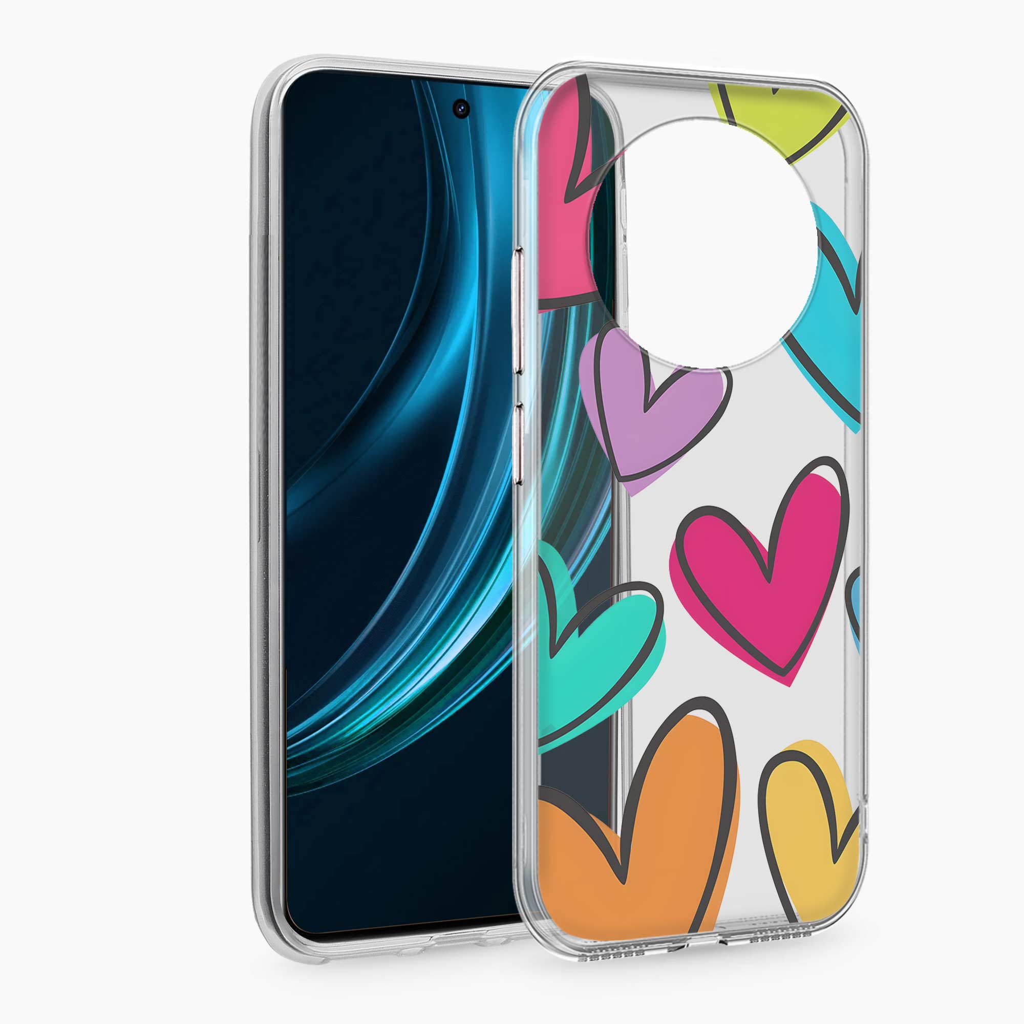 Multicolor Hearts Realme 13 Pro 5G Silicone Back Cover