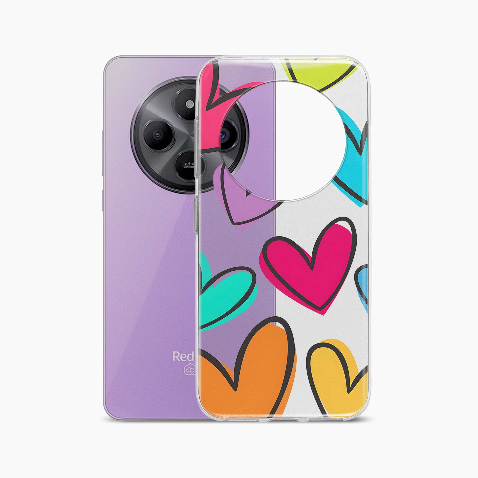 Multicolor Hearts Redmi A4 5G Silicone Back Cover