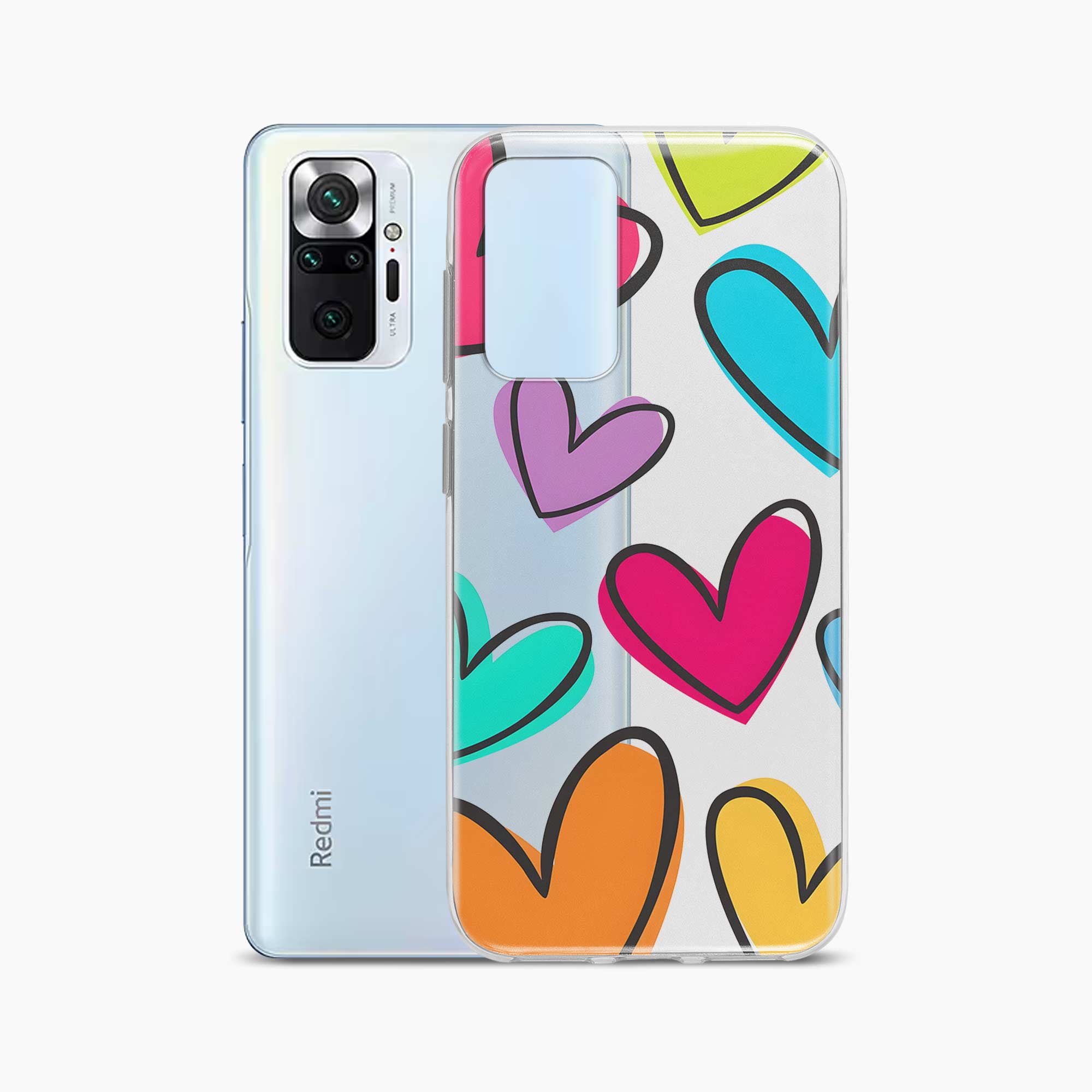 Multicolor Hearts Redmi Note 10 Pro Max Silicone Back Cover