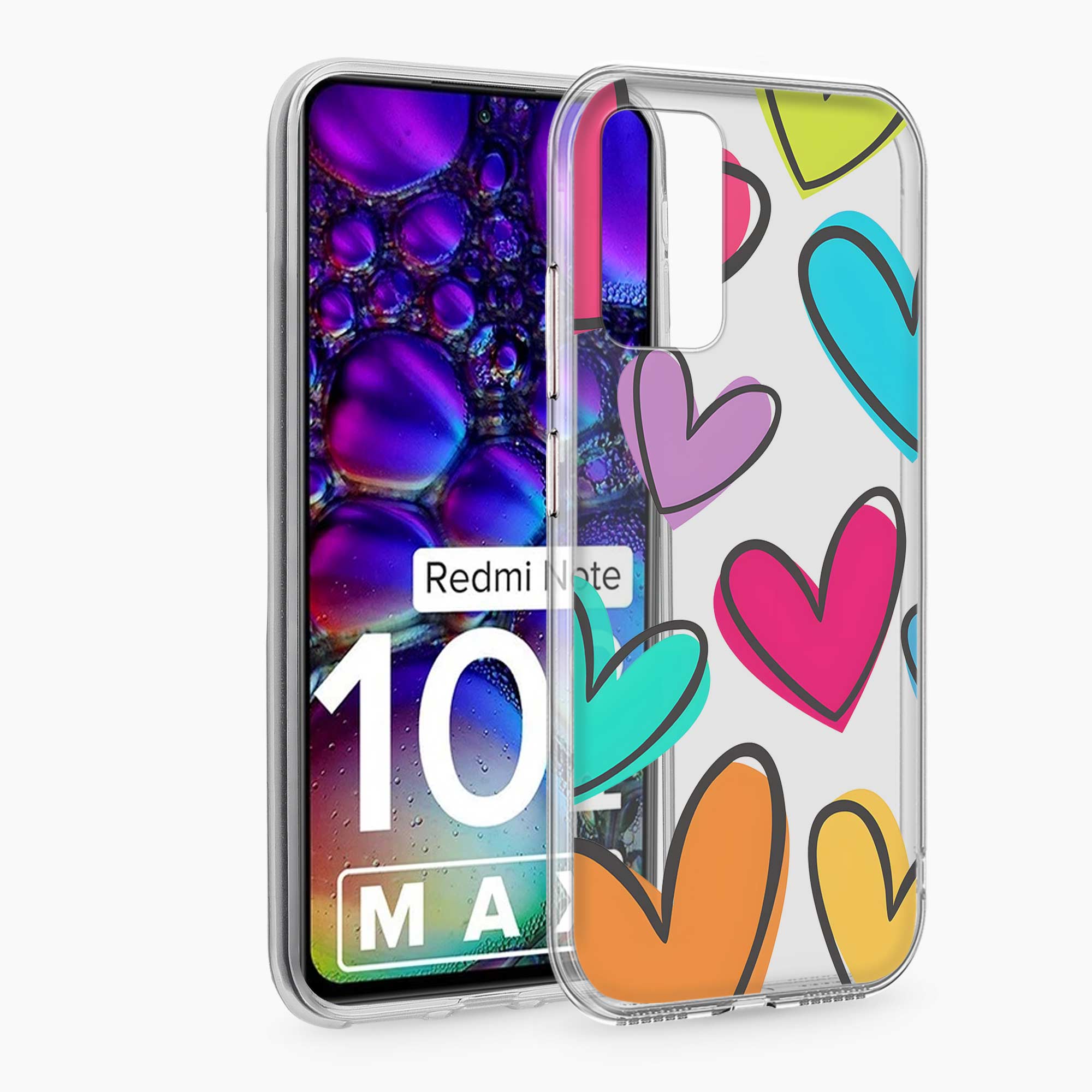 Multicolor Hearts Redmi Note 10 Pro Max Silicone Back Cover