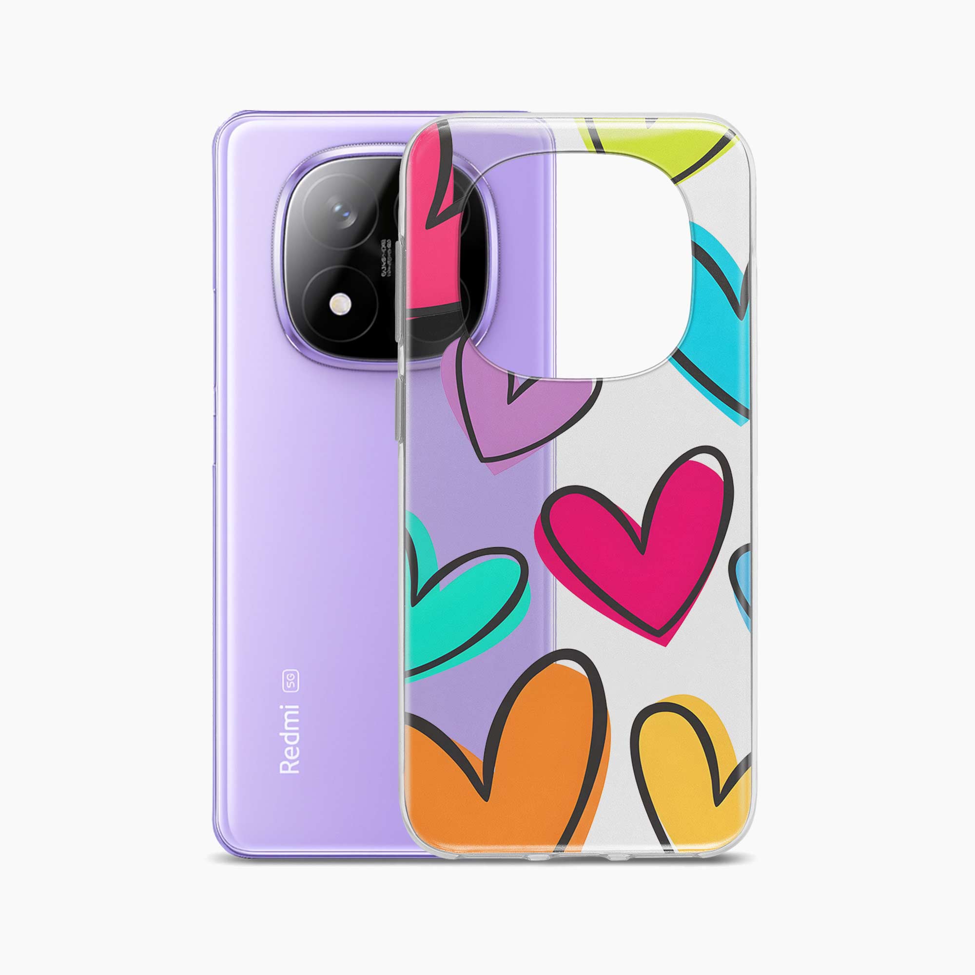 Multicolor Hearts Redmi Note 14 Pro Plus 5G Silicone Back Cover