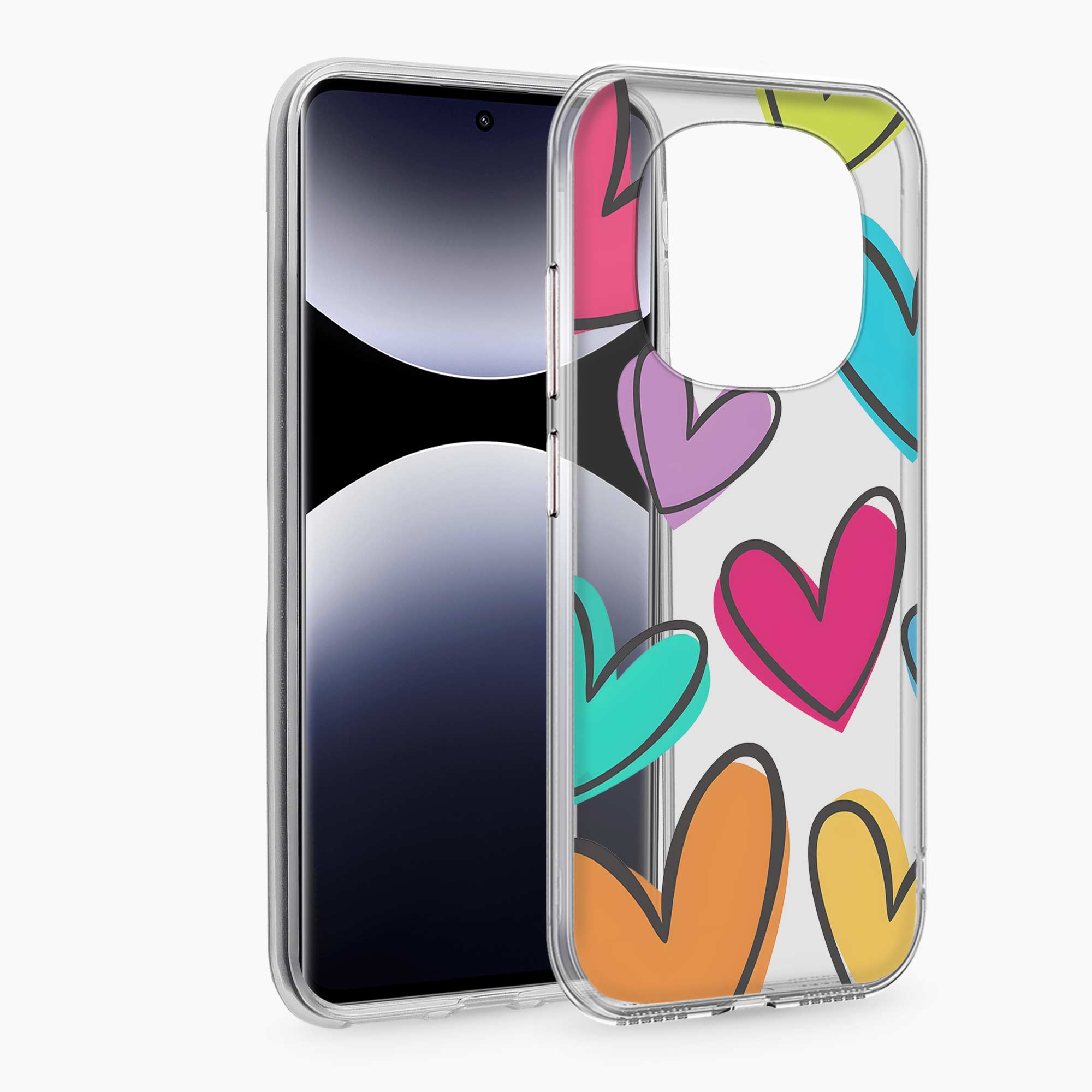Multicolor Hearts Redmi Note 14 Pro Plus 5G Silicone Back Cover