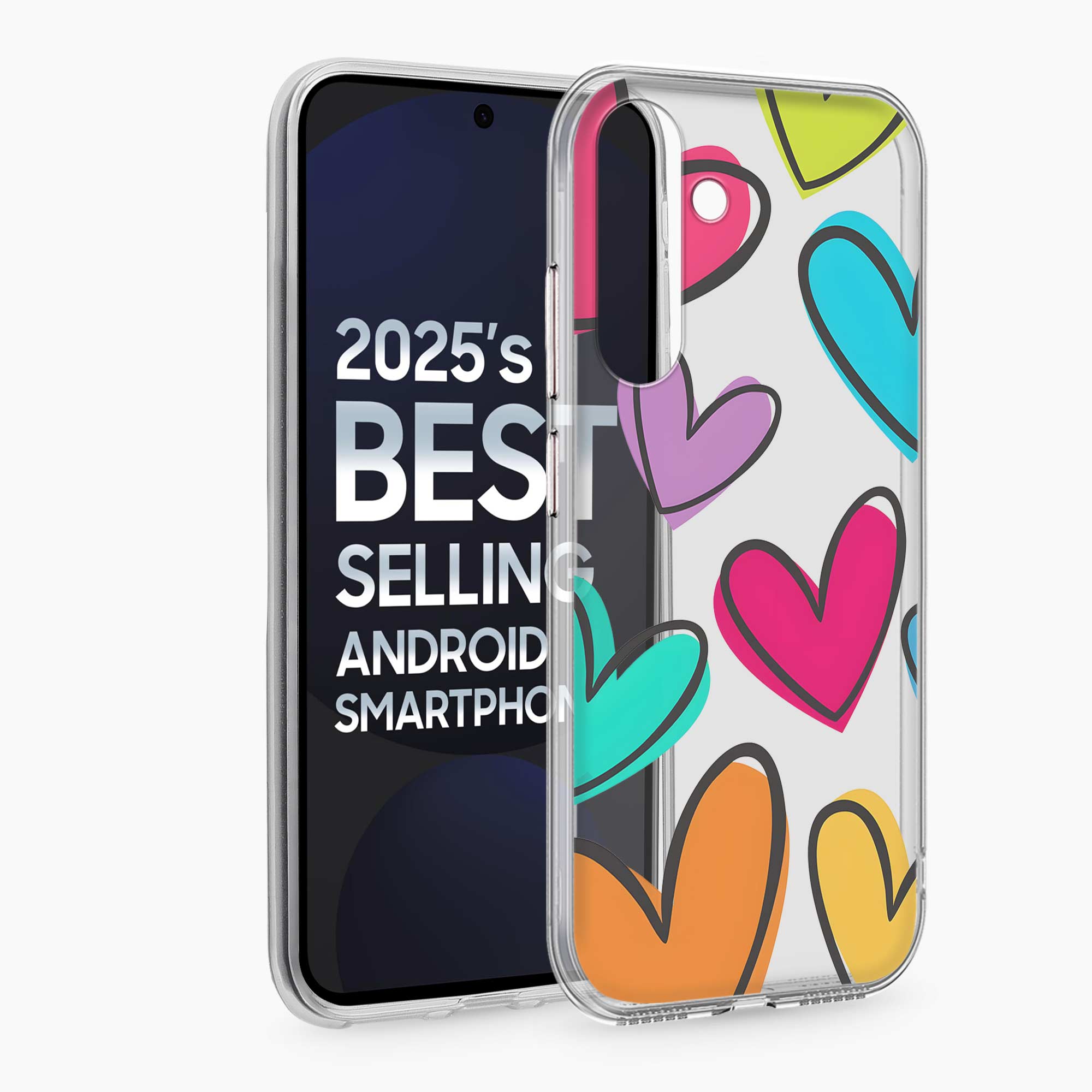 Multicolor Hearts Samsung S24 FE Silicone Back Cover