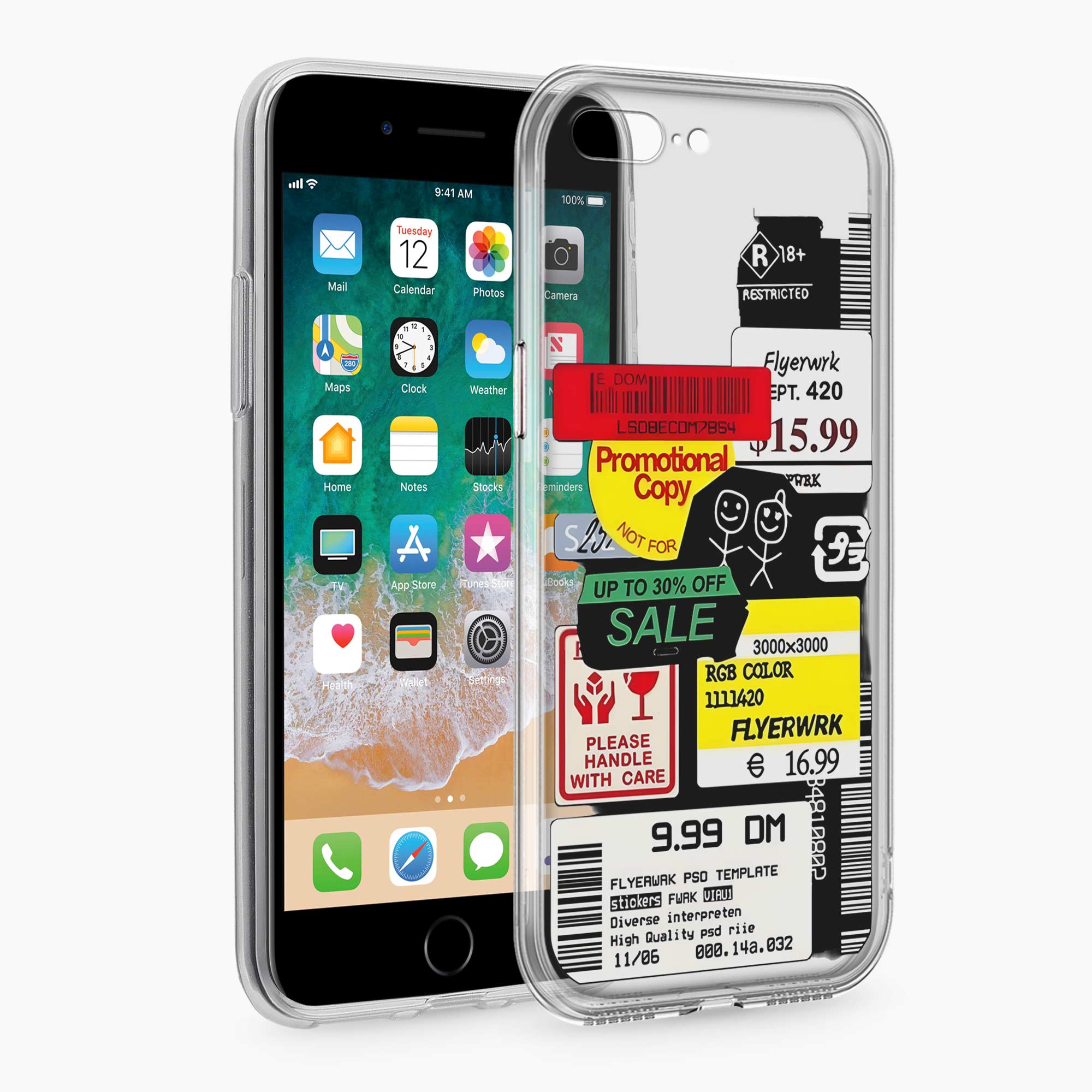 Stickers iPhone 7 Plus Silicone Back Cover