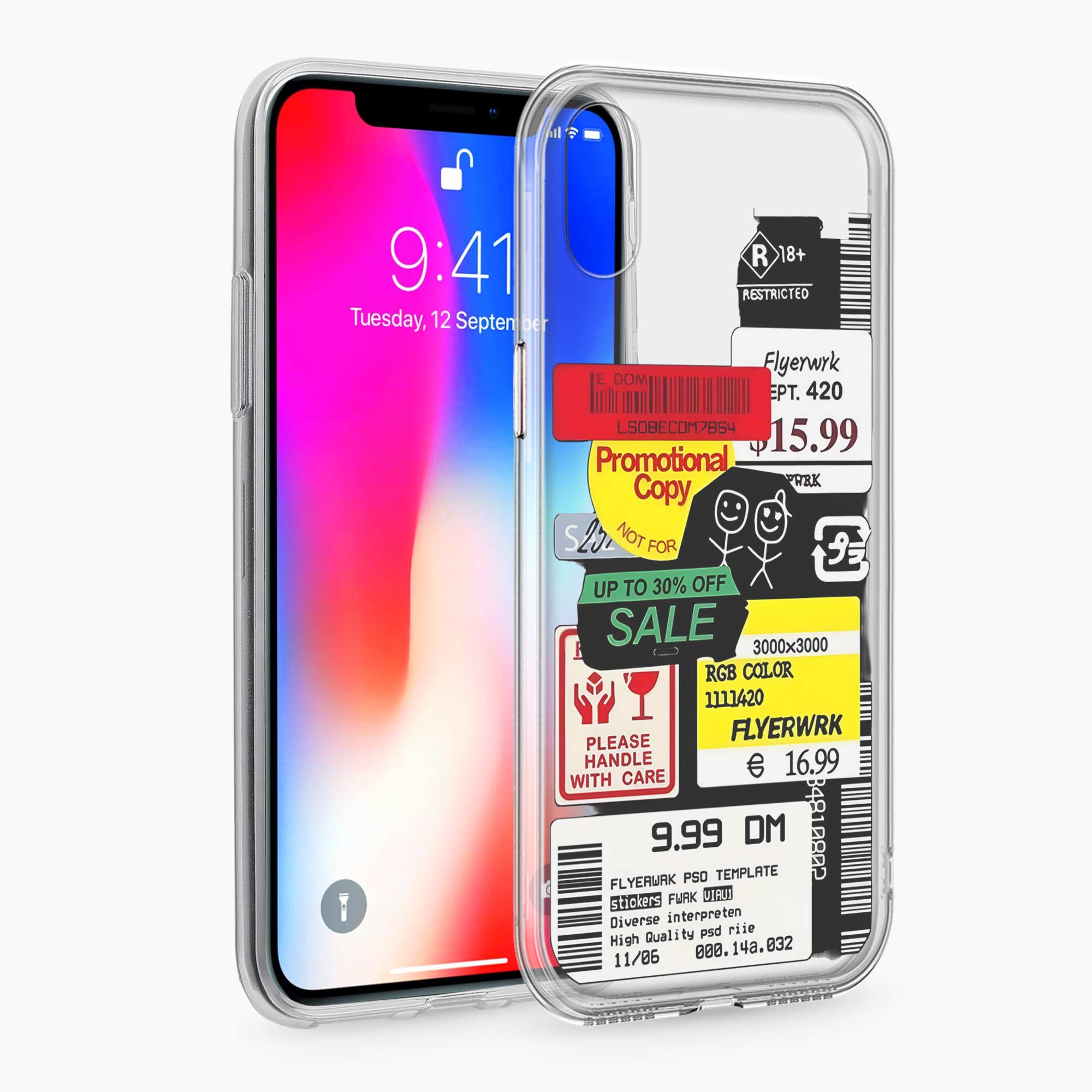 Stickers iPhone X Silicone Back Cover