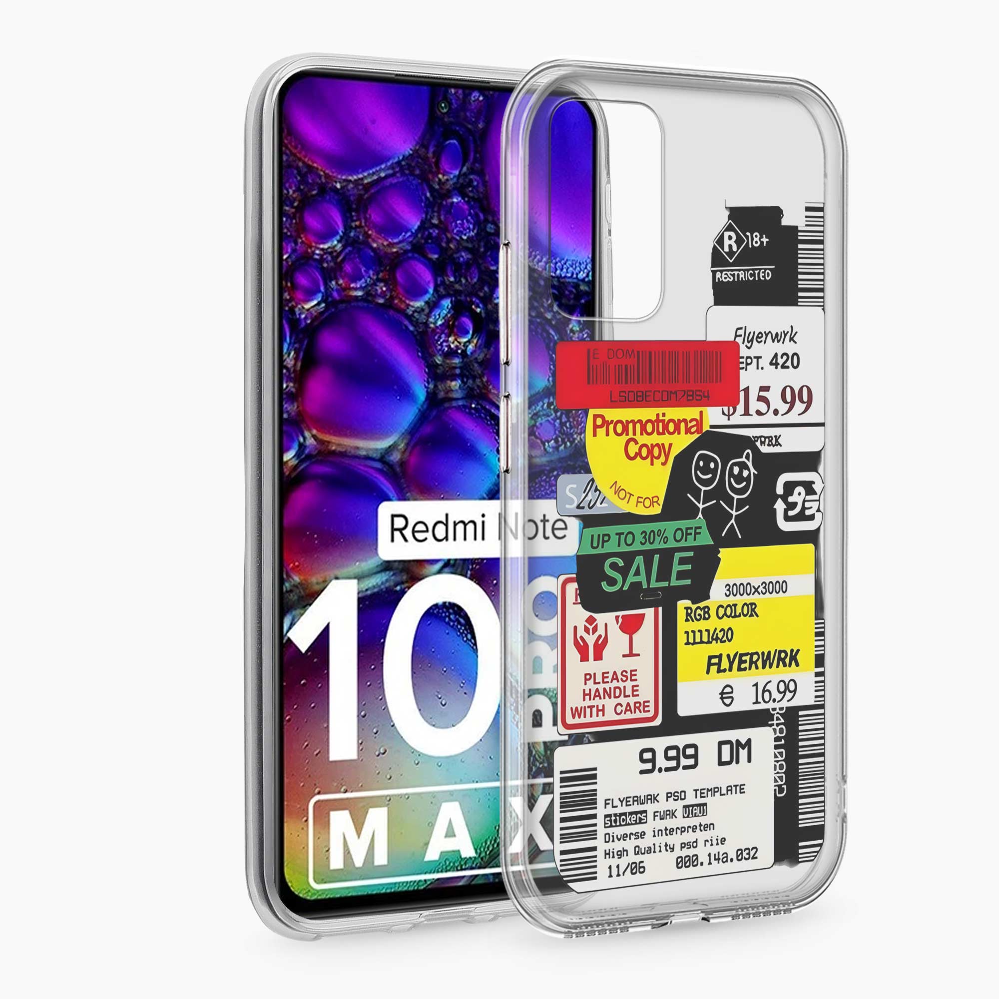 Stickers Redmi Note 10 Pro Max Silicone Back Cover