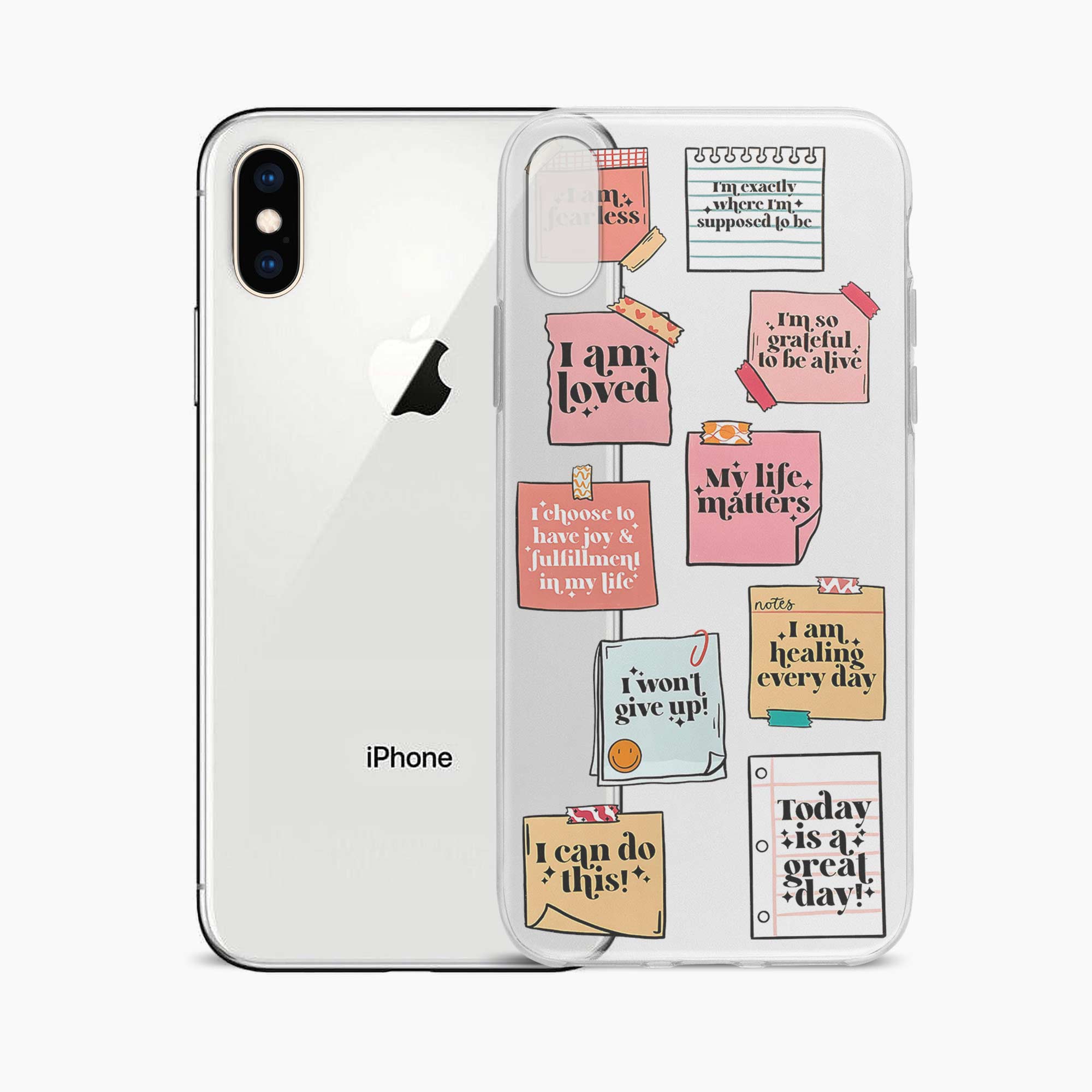 Sticky Notes iPhone X Silicone Back Cover