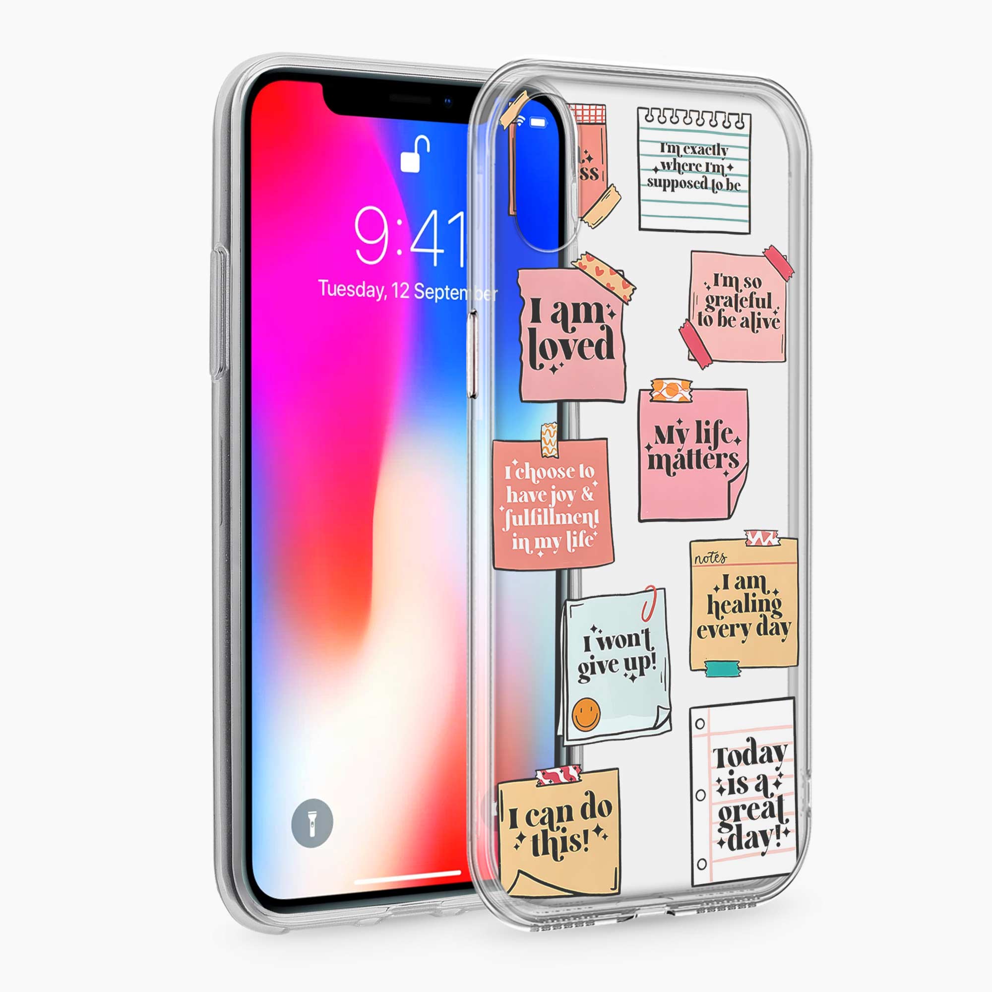 Sticky Notes iPhone X Silicone Back Cover