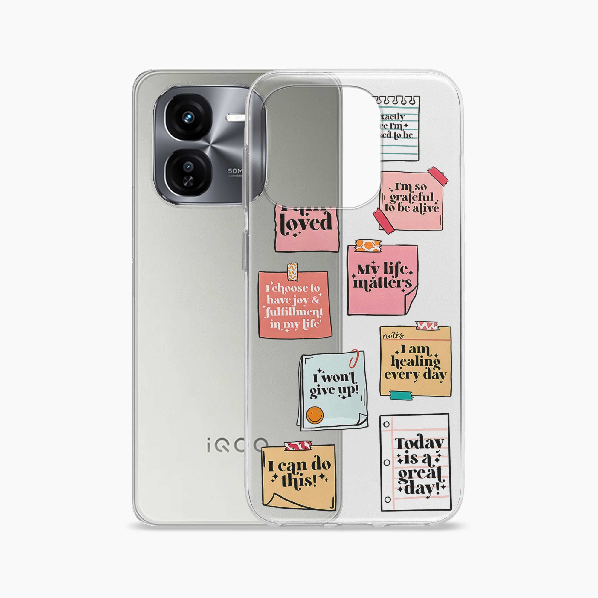 Sticky Notes Iqoo Z9x 5G Silicone Back Cover