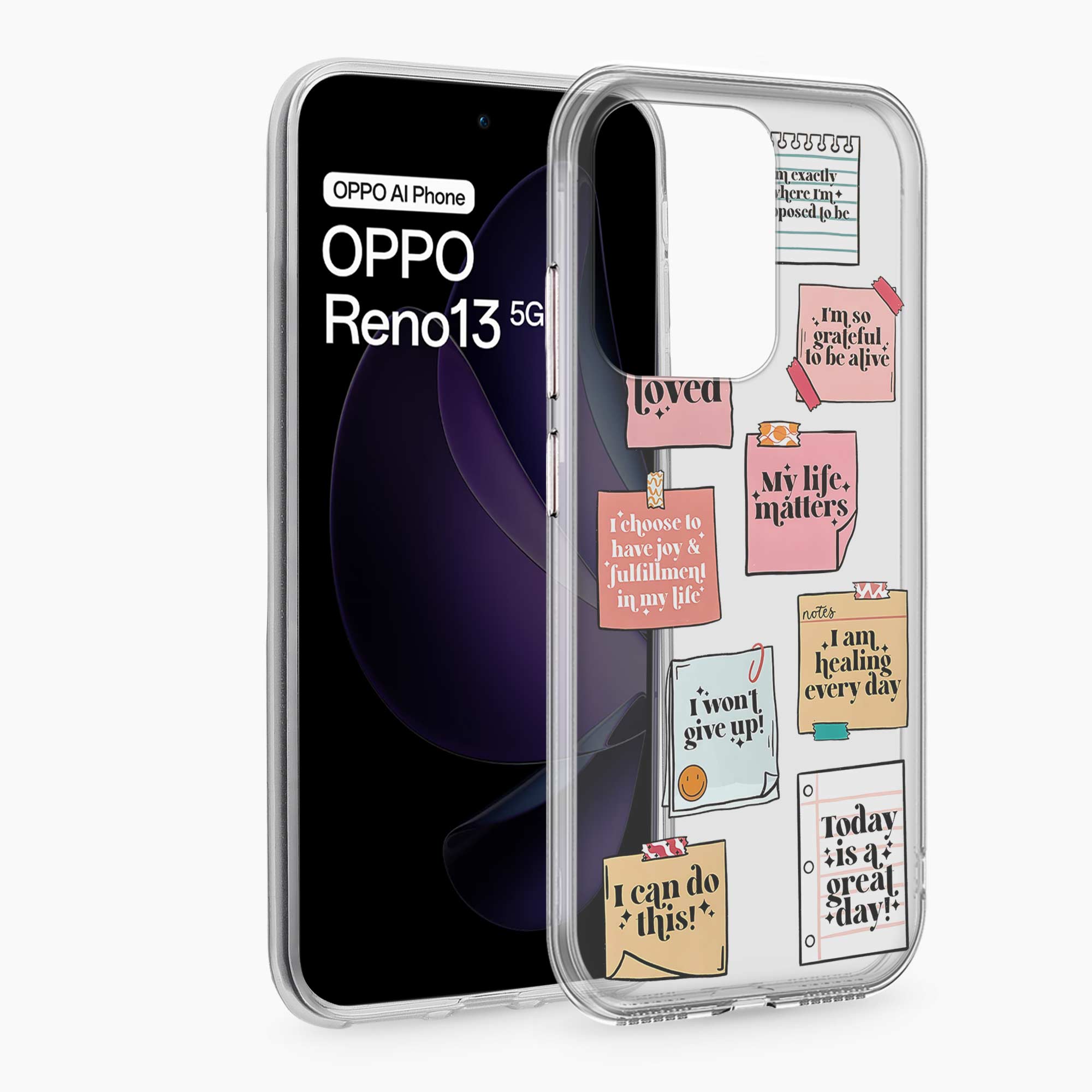 Sticky Notes Oppo Reno 13 5G Silicone Back Cover