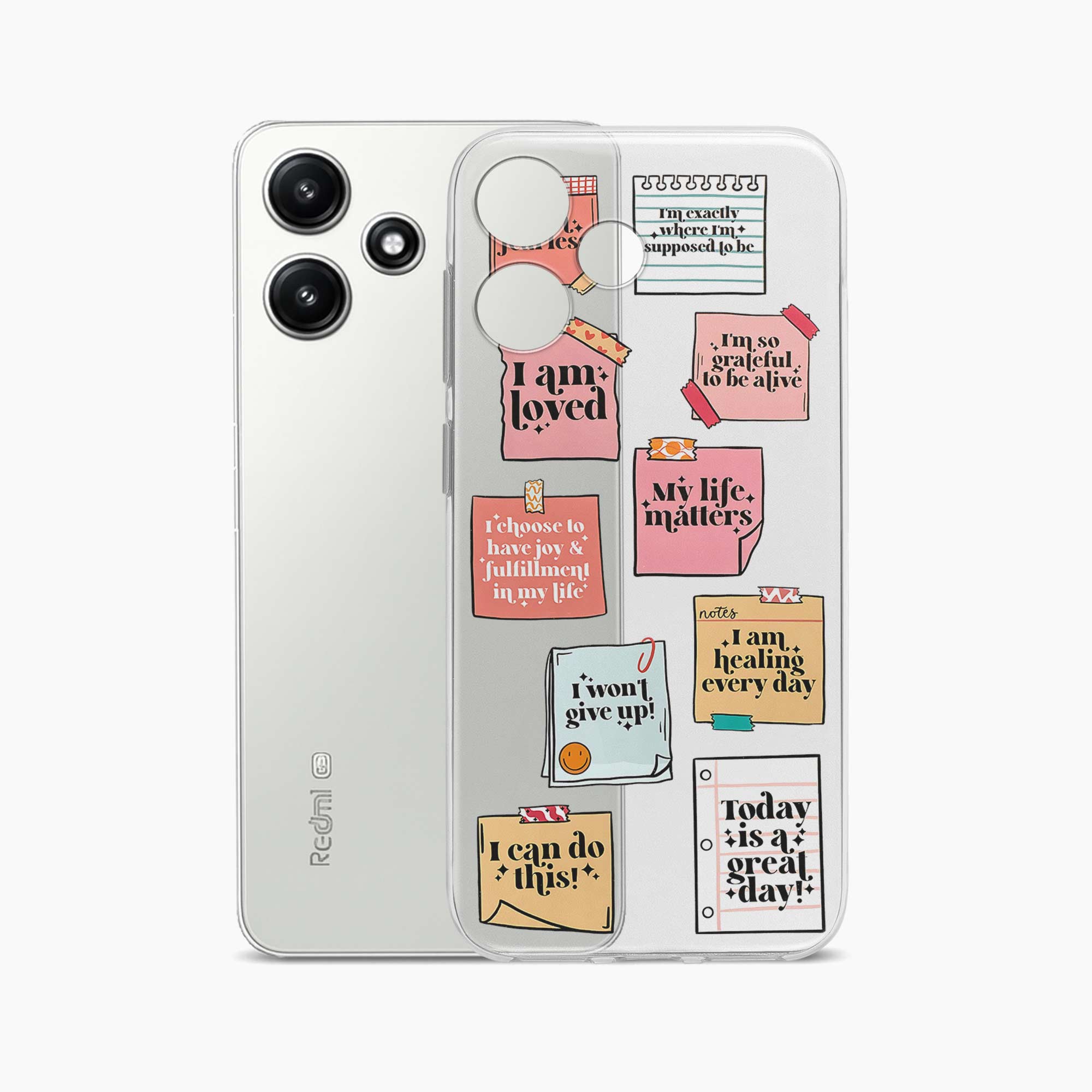 Sticky Notes Redmi 12 5G Silicone Back Cover