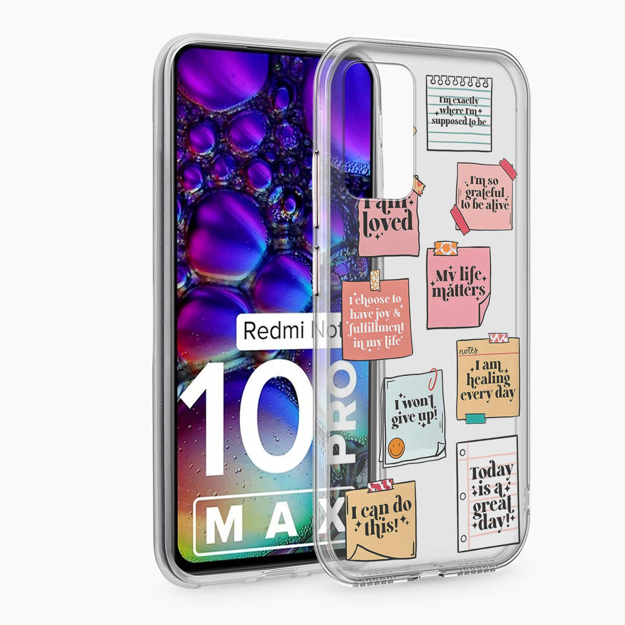Sticky Notes Redmi Note 10 Pro Max Silicone Back Cover