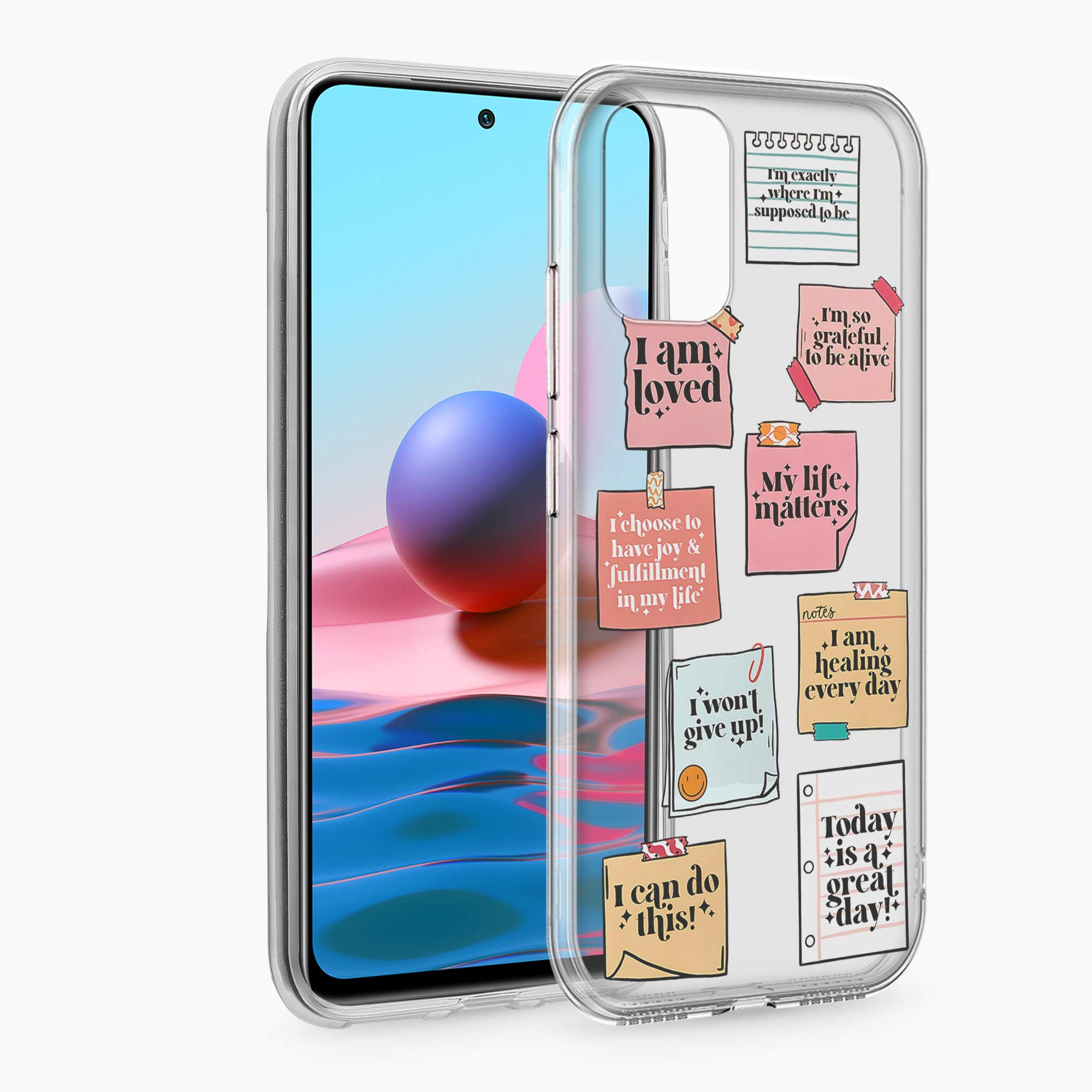 Sticky Notes Redmi Note 10 Silicone Back Cover