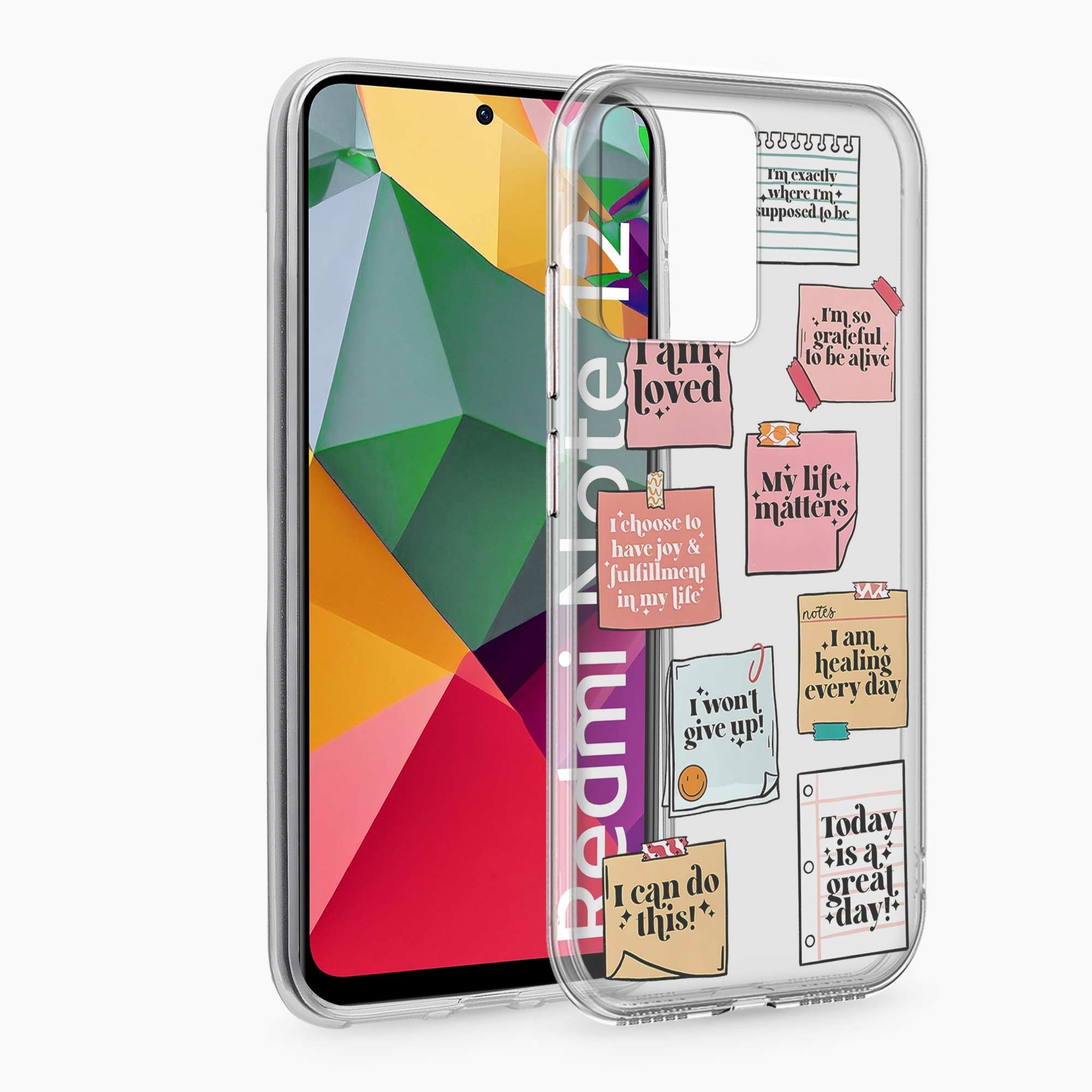 Sticky Notes Redmi Note 12 4G Silicone Back Cover