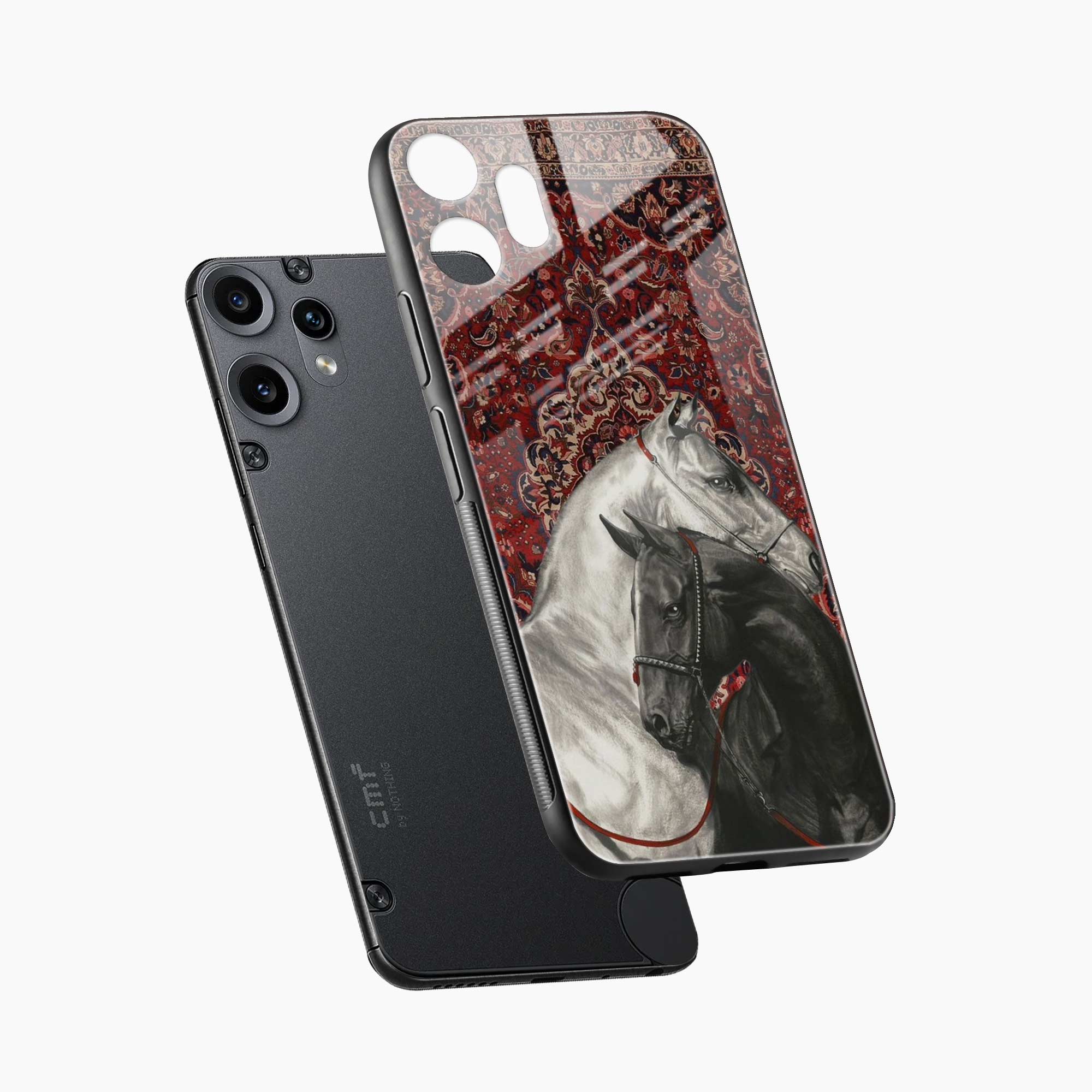 Black And White Horse Nothing Phone 2 Pro 5G Back Cover
