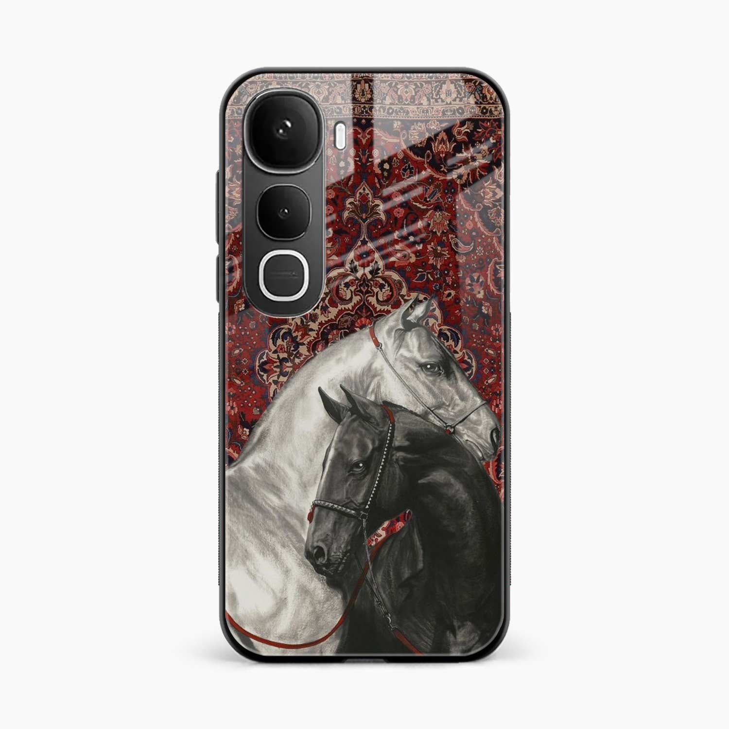 Black And White Horse Vivo Y400 5G Back Cover