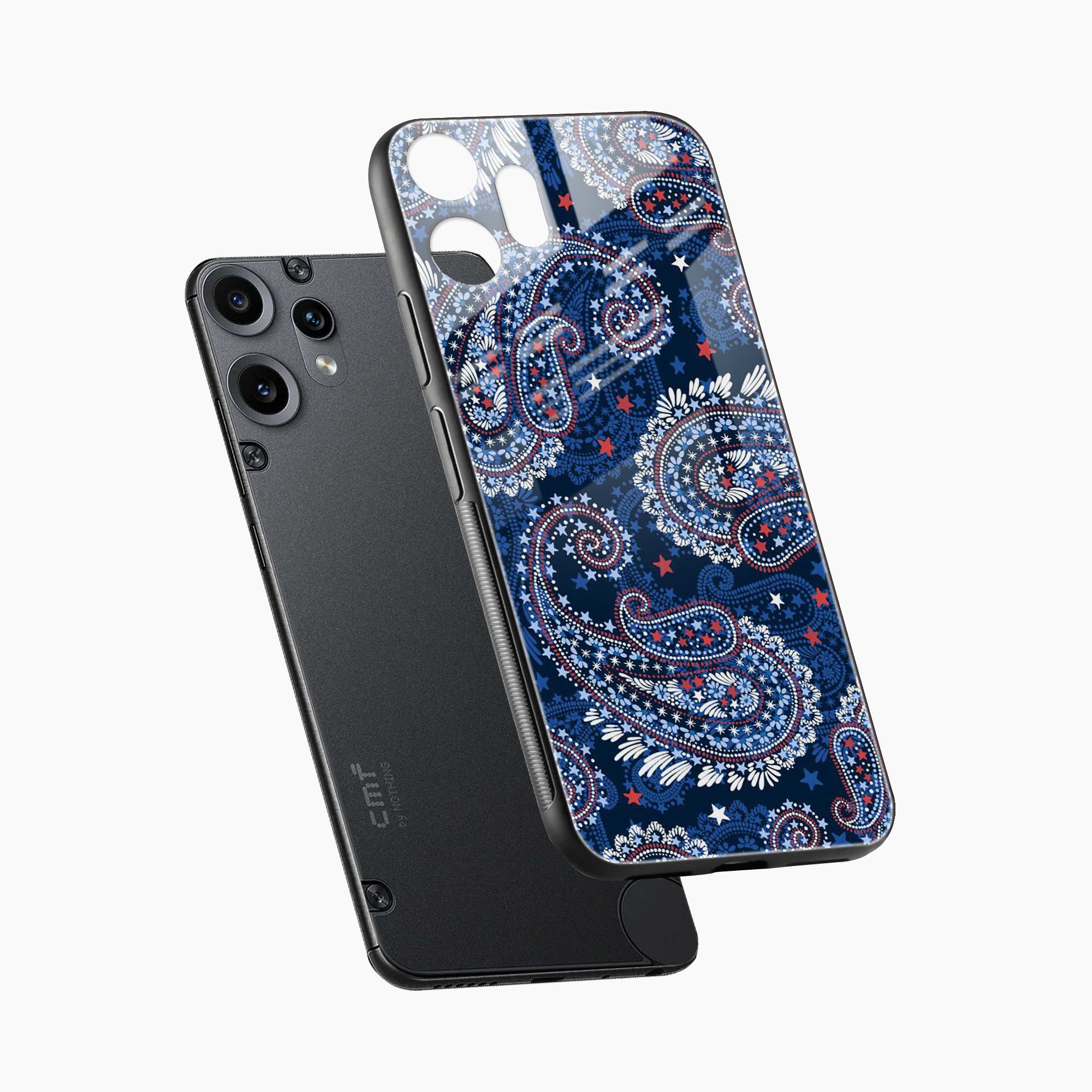 Blue Colored Classical Pattern Nothing Phone 2 Pro 5G Back Cover