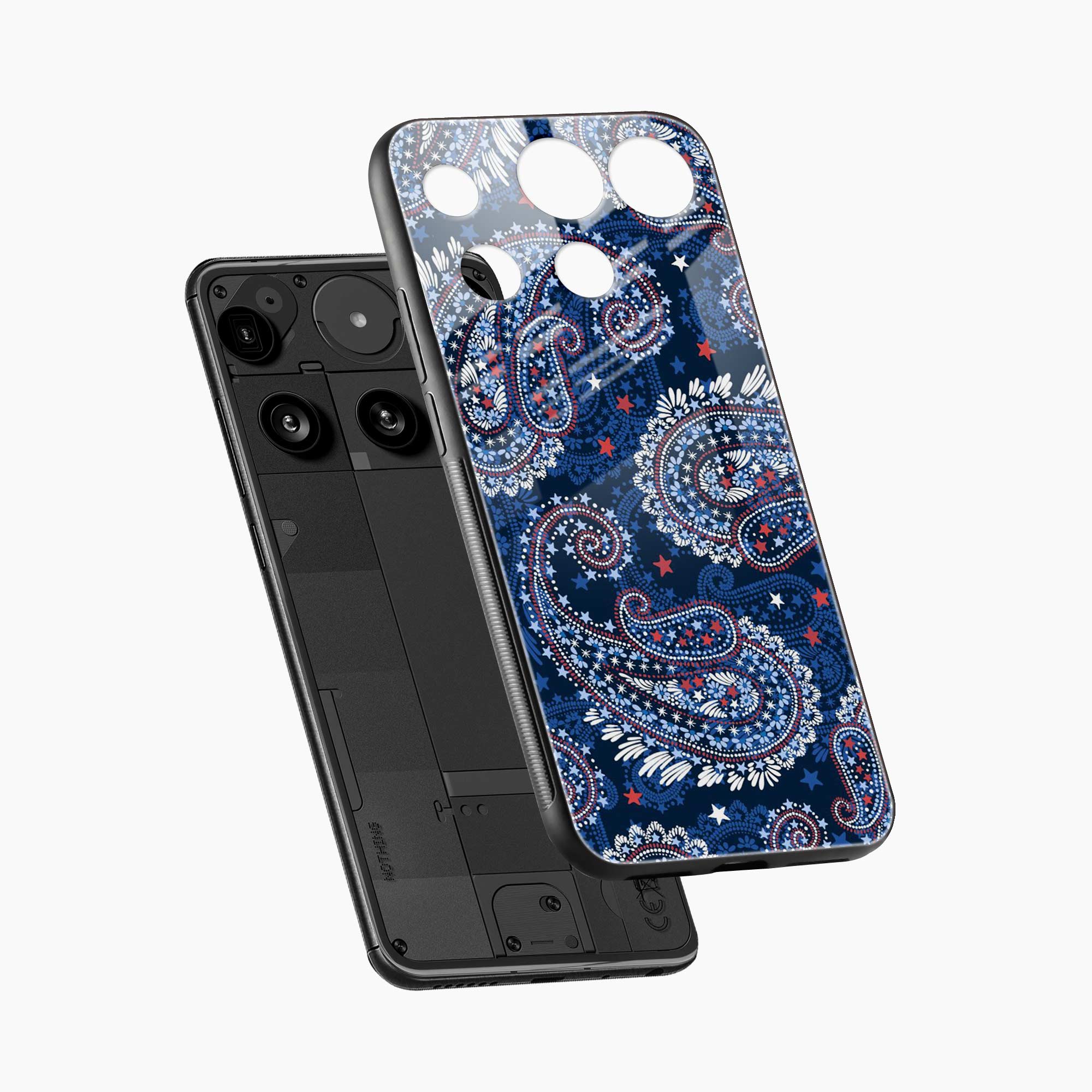 Blue Colored Classical Pattern Nothing Phone 3 Back Cover