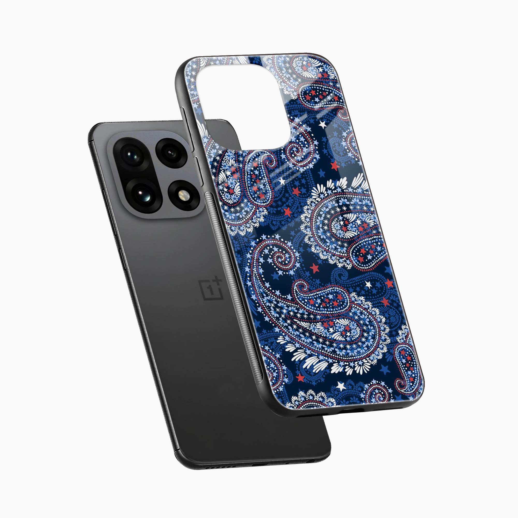 Blue Colored Classical Pattern OnePlus 15 5G Back Cover