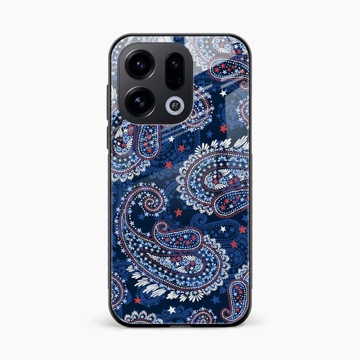 Blue Colored Classical Pattern Oppo Find X9 Back Cover