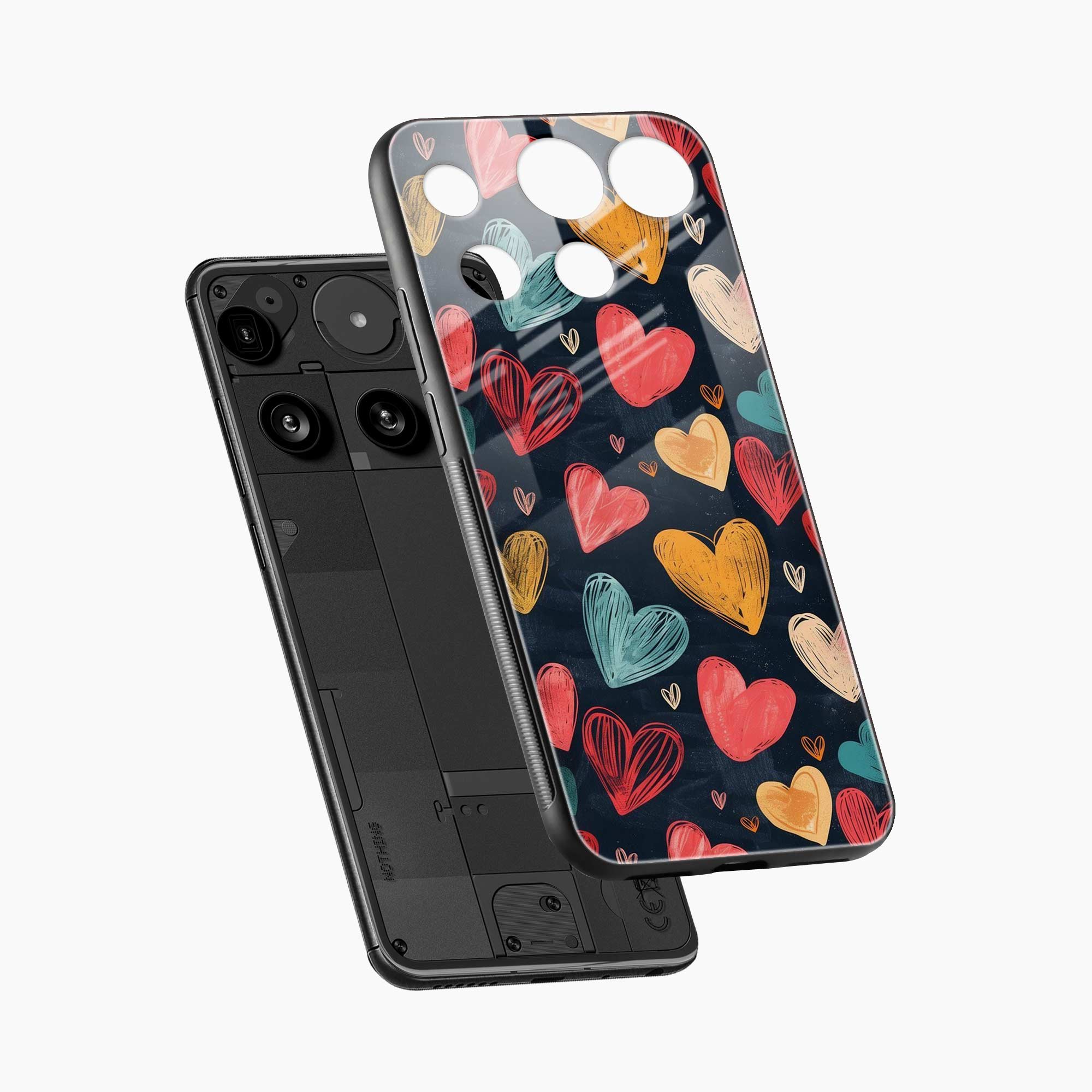 Colorful Hearts Nothing Phone 3 Back Cover