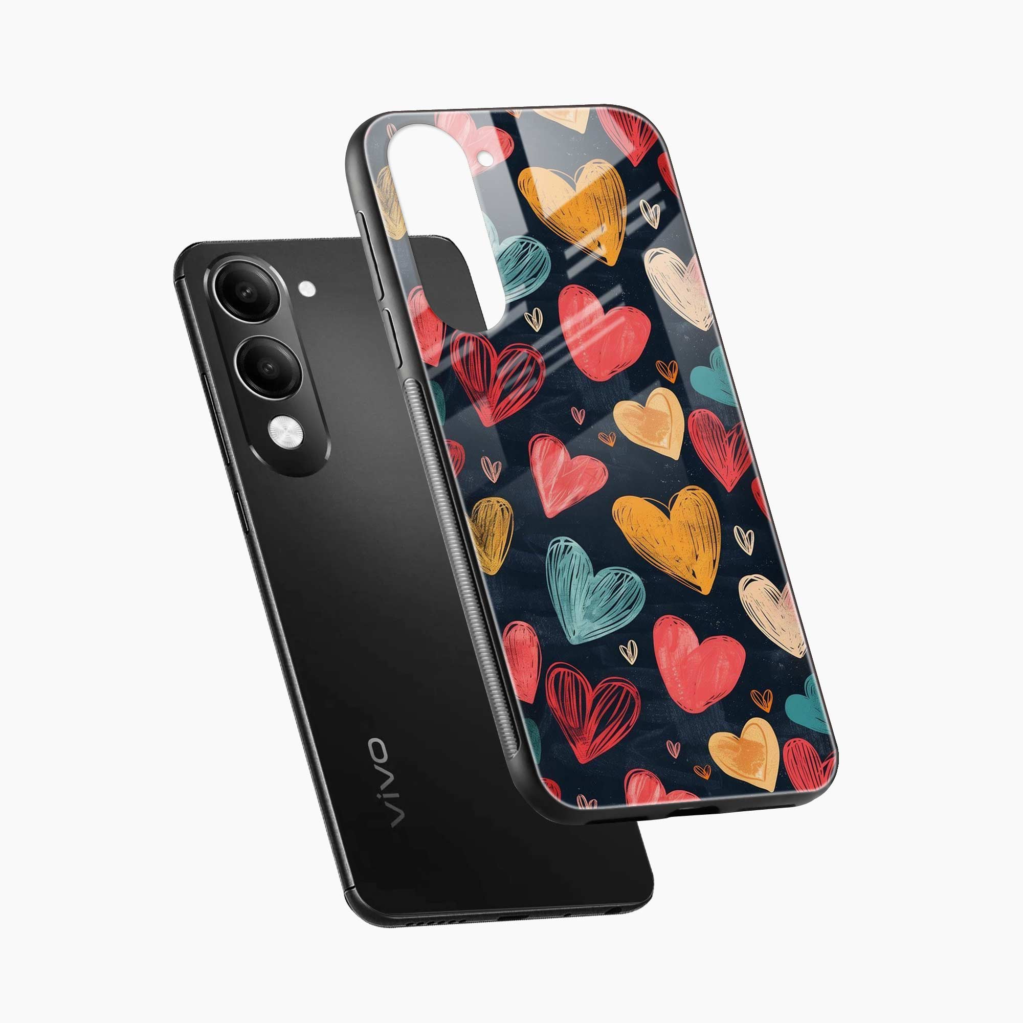 Colorful Hearts Vivo Y19s 5G Back Cover