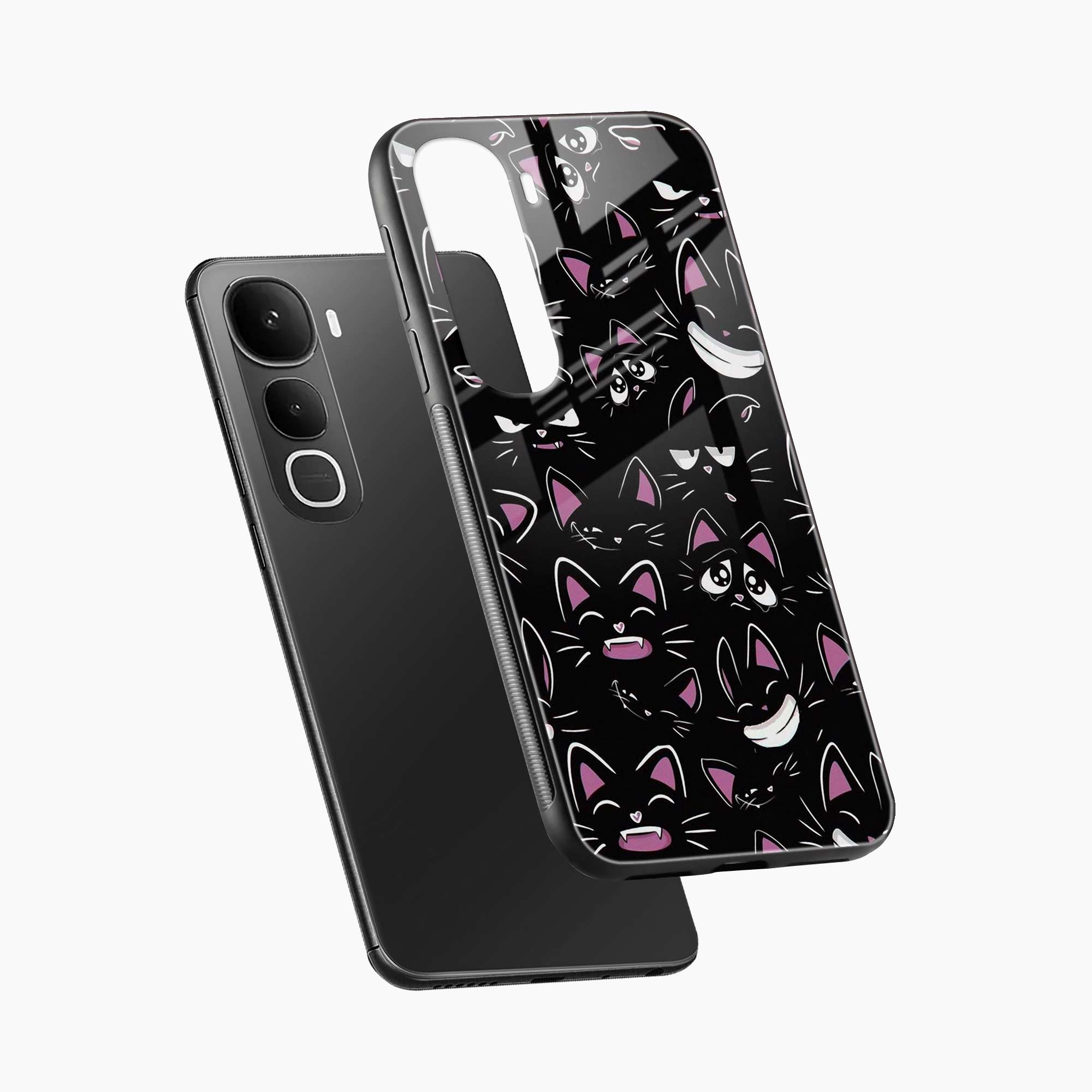 Cute Black Cat Vivo Y400 5G Back Cover