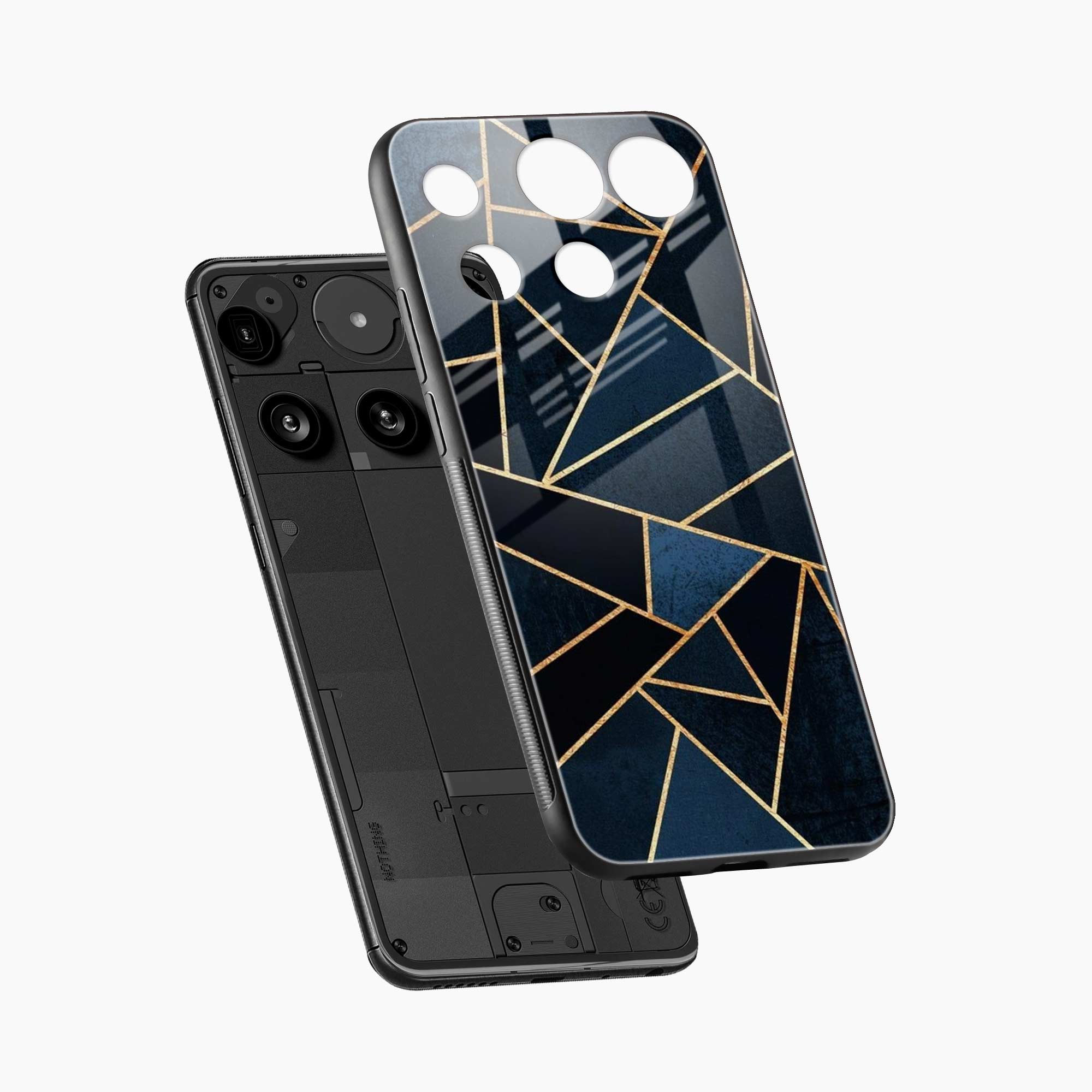 Diagonal Marble Golden Cut Nothing Phone 3 Back Cover