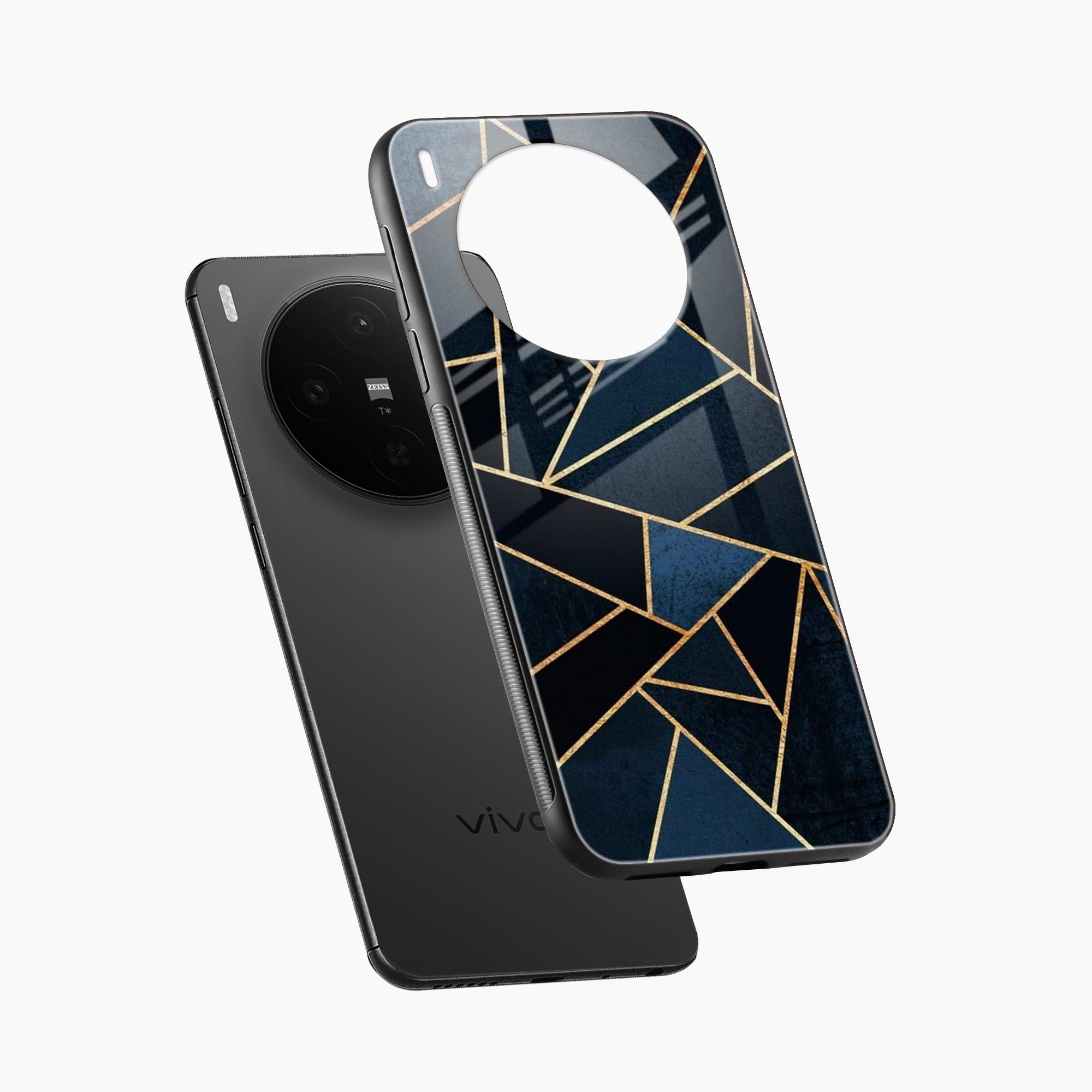 Diagonal Marble Golden Cut Vivo X300 5G Back Cover