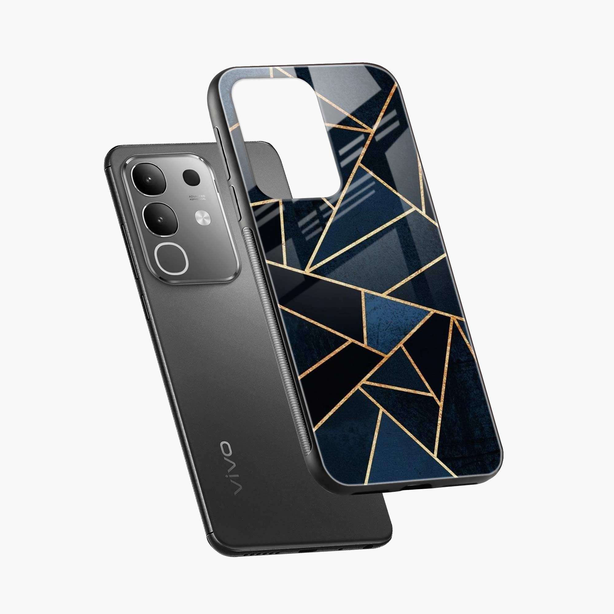 Diagonal Marble Golden Cut Vivo Y31 Pro 5G Back Cover