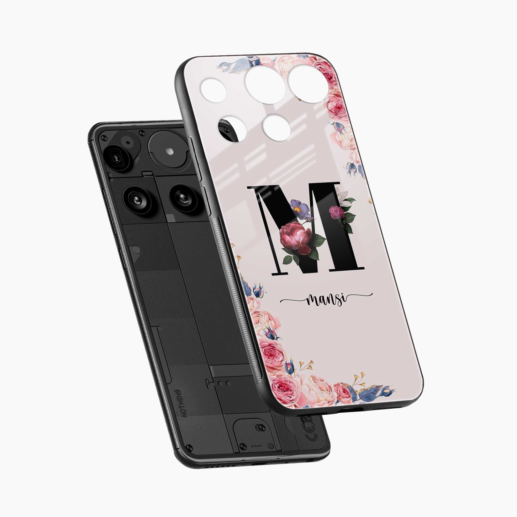 Floral Name Personalised Nothing Phone 3 Back Cover