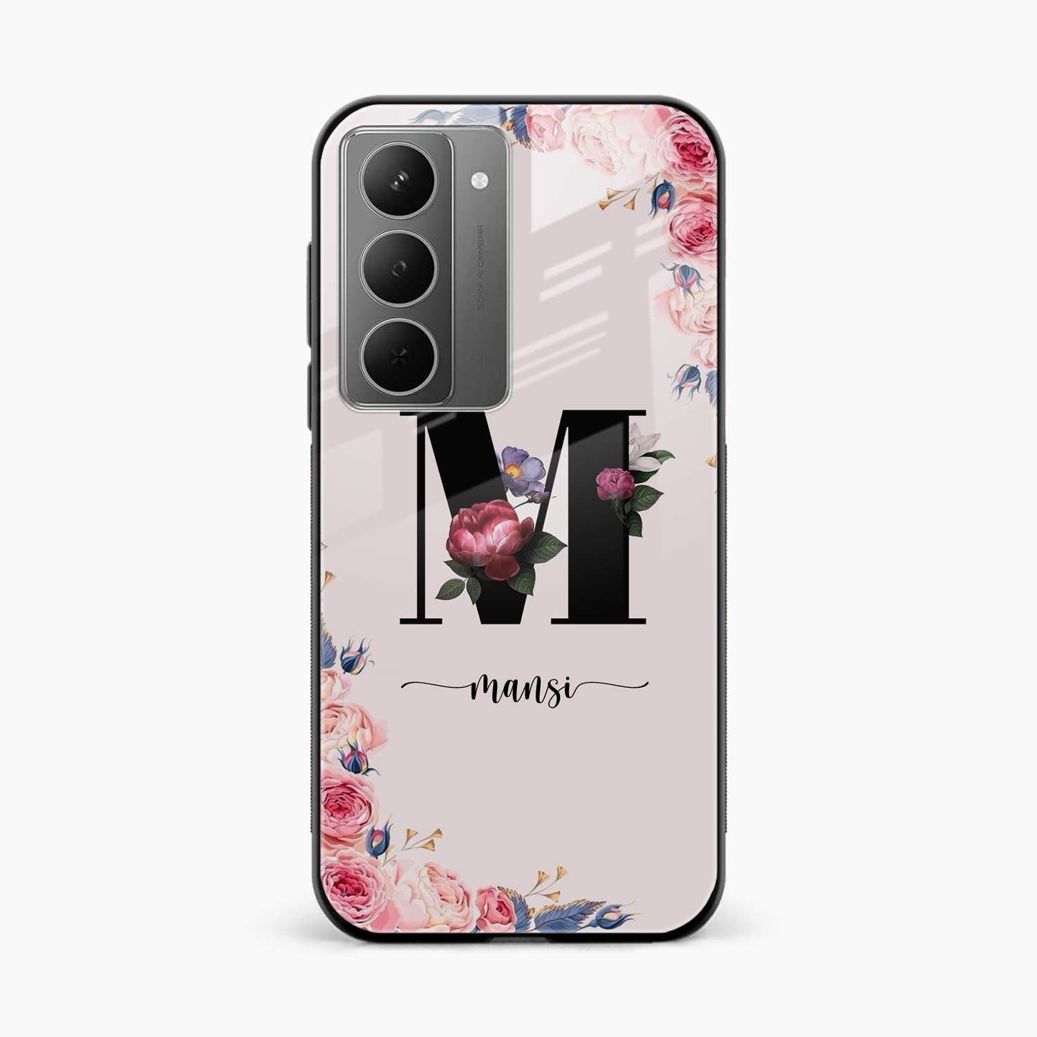 Floral Name Personalised Realme P3x 5G Back Cover