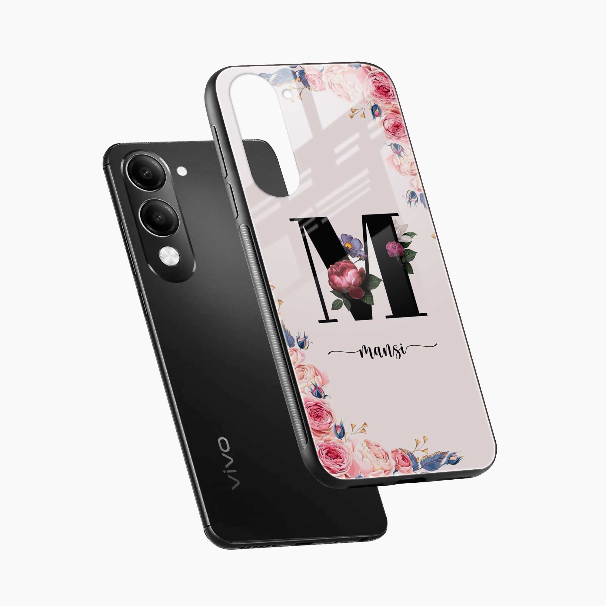 Floral Name Personalised Vivo Y19s 5G Back Cover