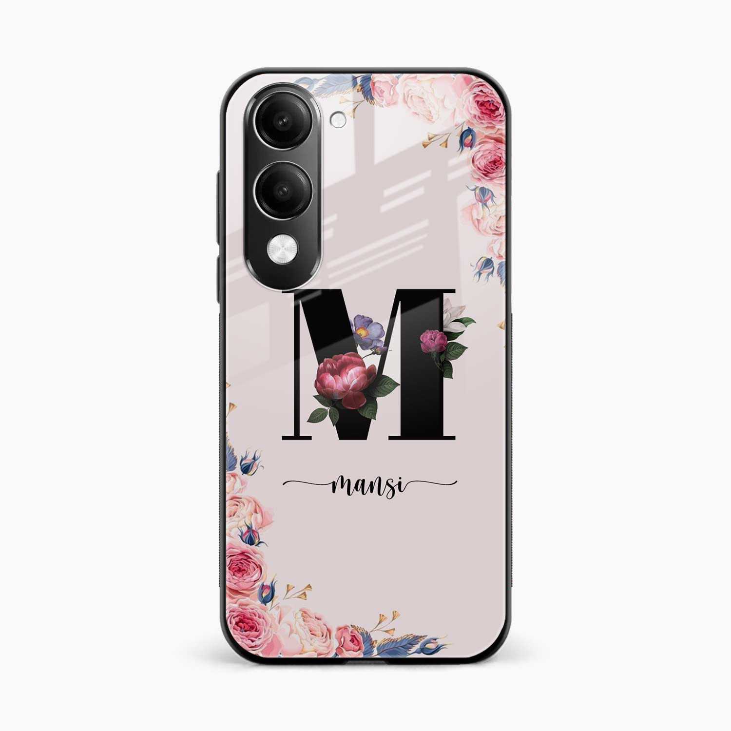 Floral Name Personalised Vivo Y19s 5G Back Cover