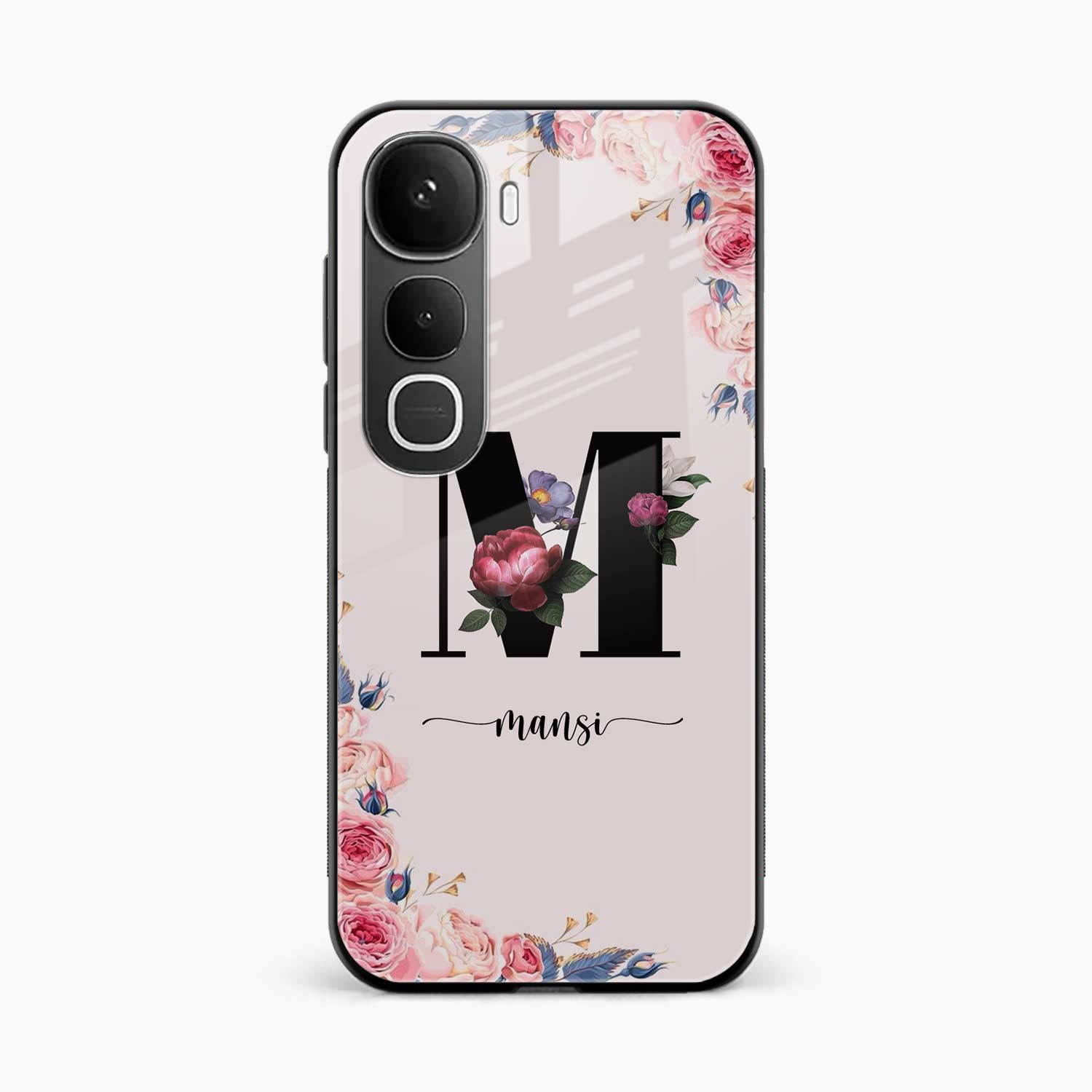 Floral Name Personalised Vivo Y400 5G Back Cover